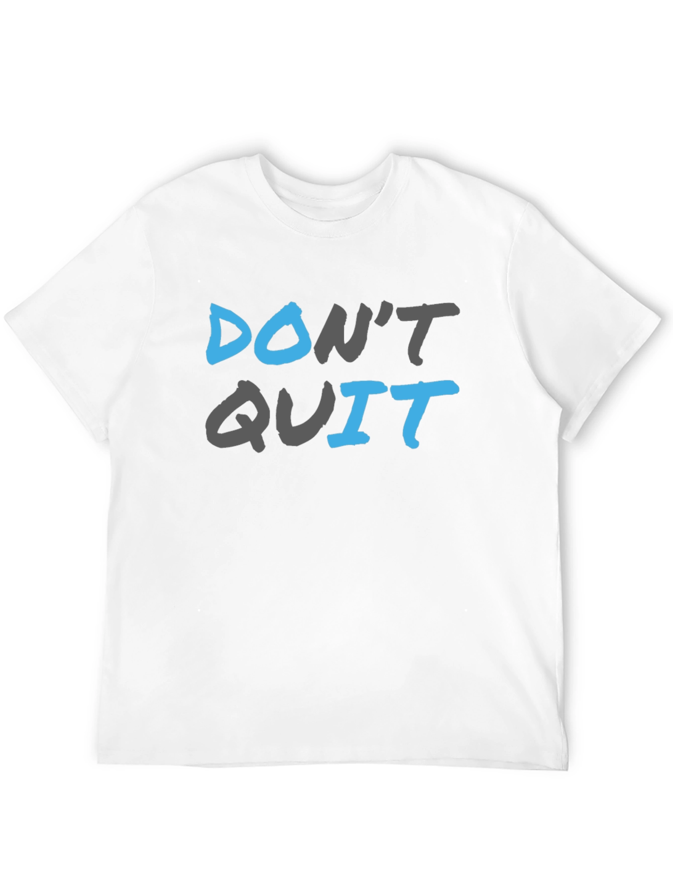 Black Motivational 'Don't Quit' Graphic Tee - Black Cotton Blend view 12