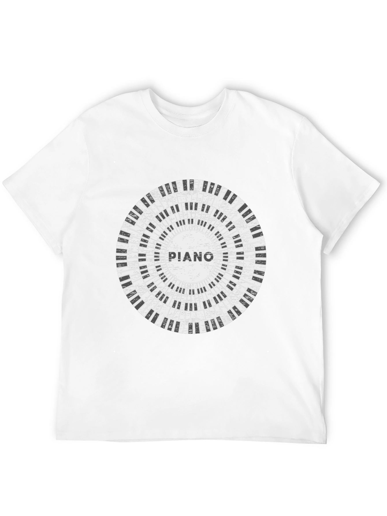Black Piano Keys Circle Graphic Tee view 12
