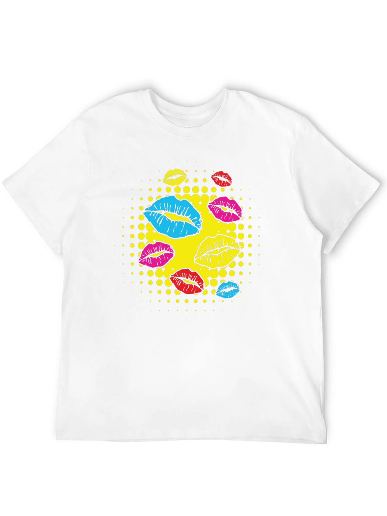 Black Pop Art Lips Graphic T-Shirt - Stylish Casual Wear view 12