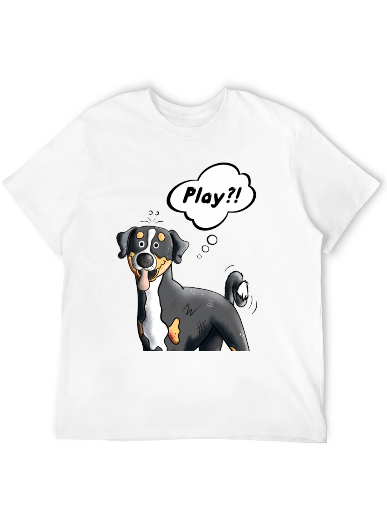 Black Playful Dog Cartoon Graphic Tee view 12