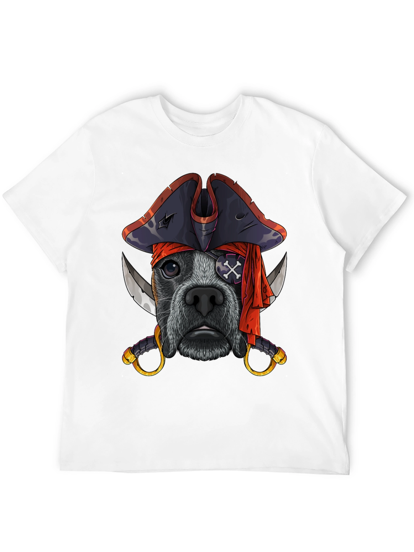 Black Pirate Dog T-Shirt, Funny Pet Tee view 12