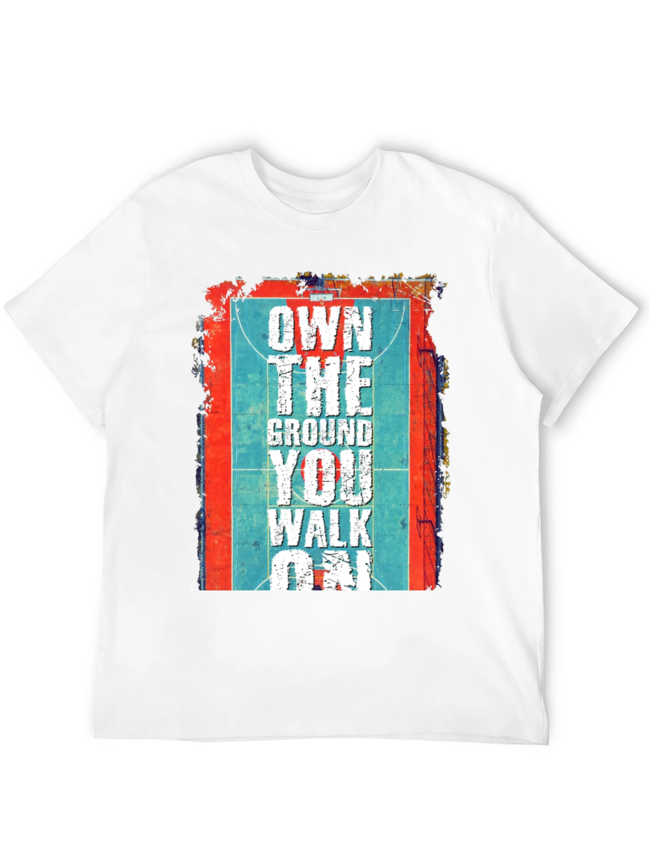 Black Own The Ground T-Shirt Basketball Court Design view 12