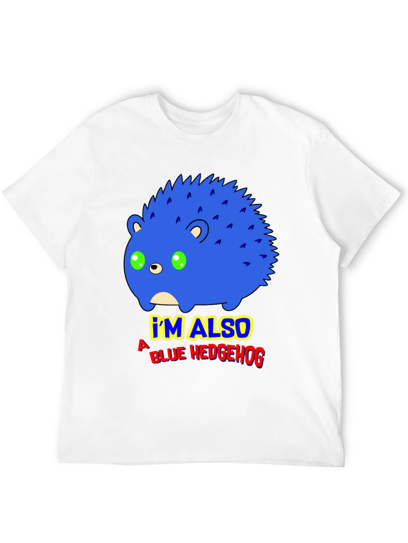 Black Blue Hedgehog Graphic T-Shirt - Funny Cartoon Tee view 12