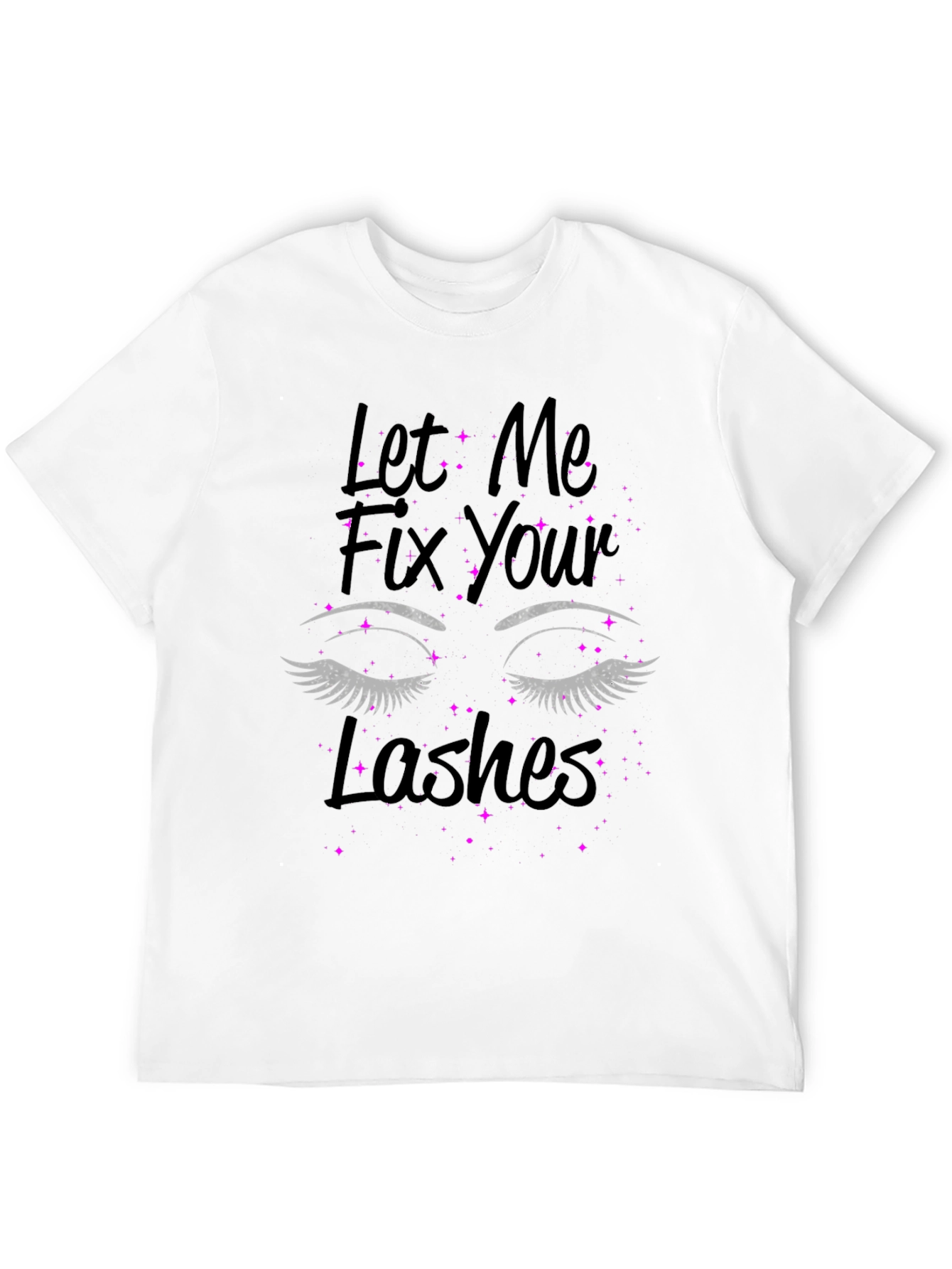 Black Let Me Fix Your Lashes Graphic Tee - Unisex T-Shirt view 12