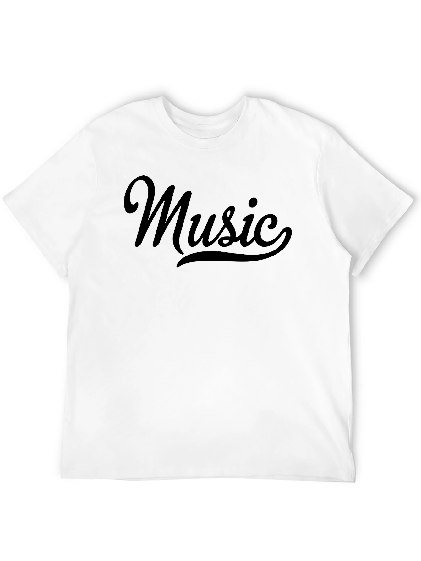 Black Stylish 'Music' Graphic Black T-Shirt view 12