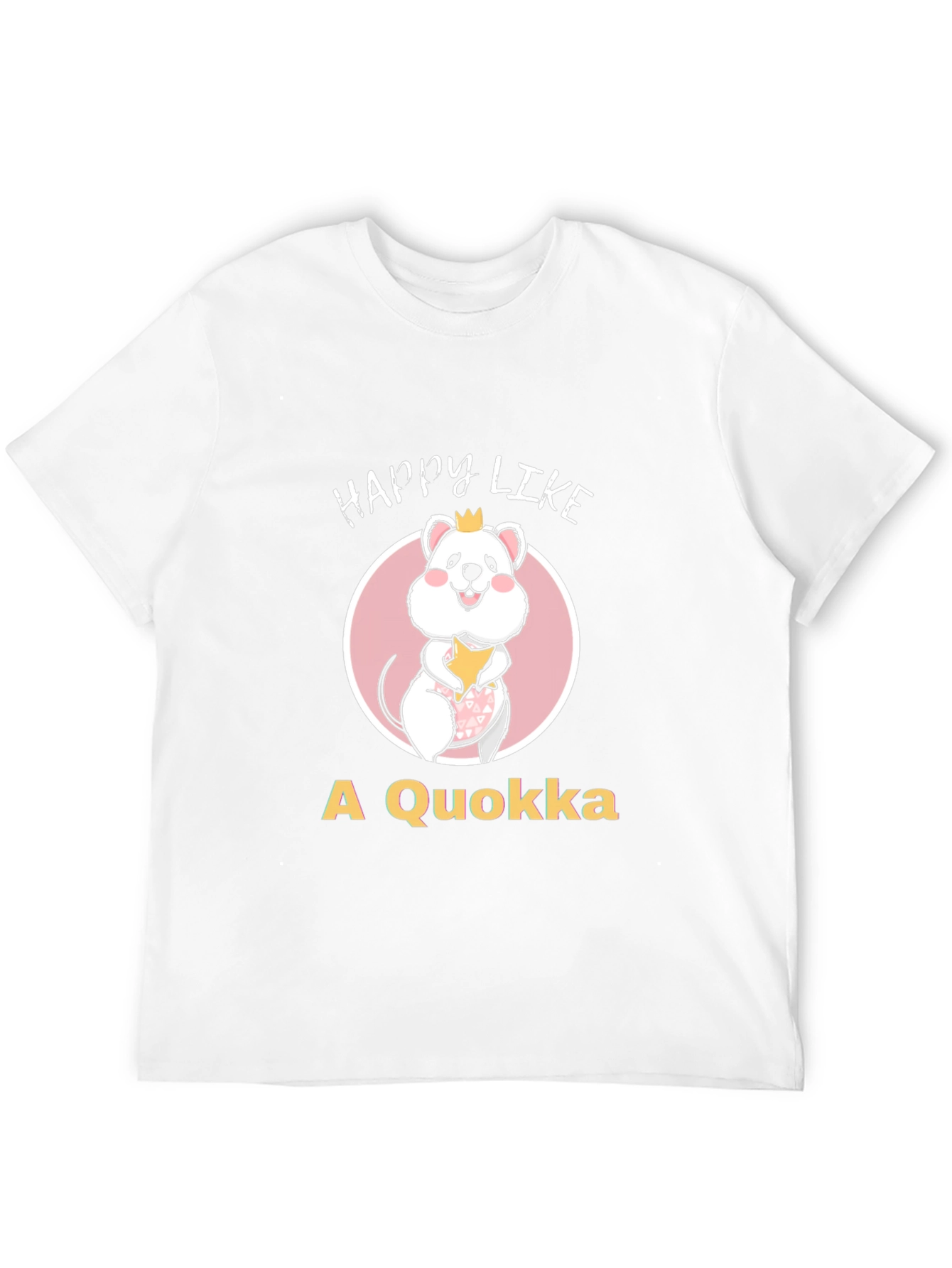 Black Happy Like A Quokka Black T-Shirt view 12