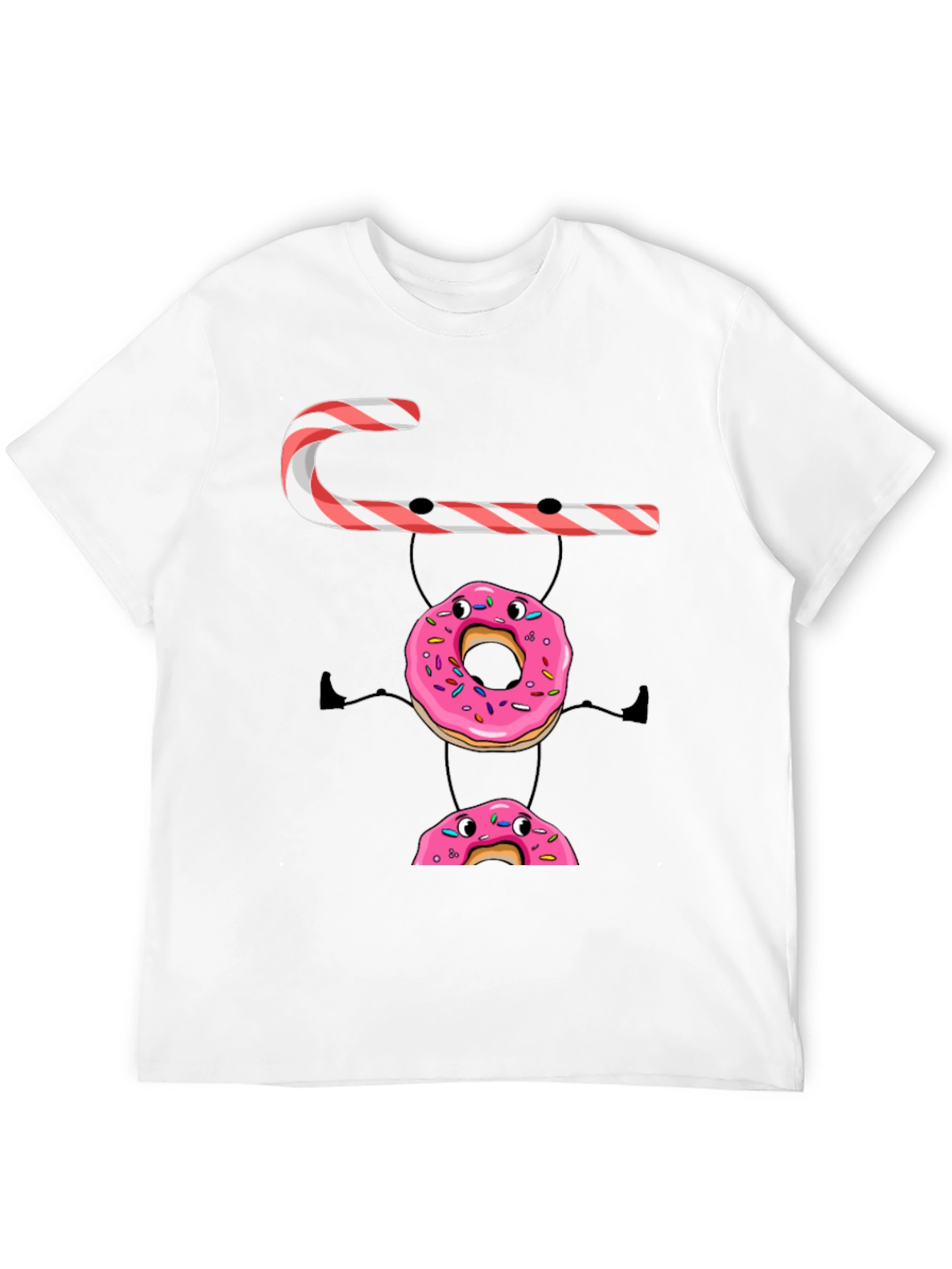 Black Candy Cane Donut Stack T-Shirt view 12