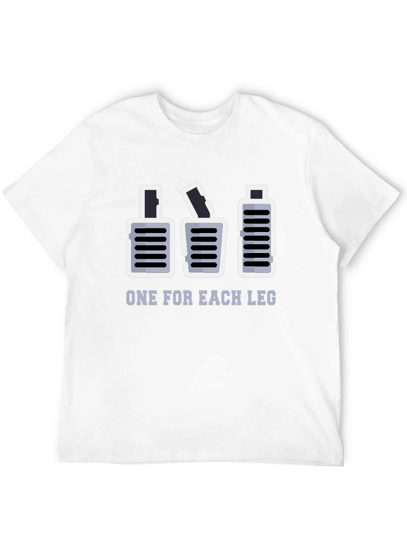 Black One for Each Leg Funny Manual Transmission T-Shirt view 12