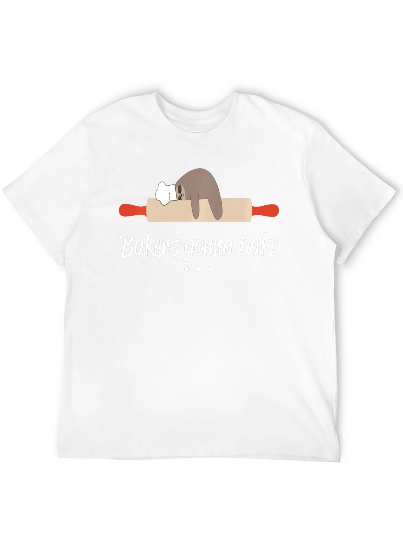 Black Baker Sloth T-Shirt - Funny Baking Tee view 12