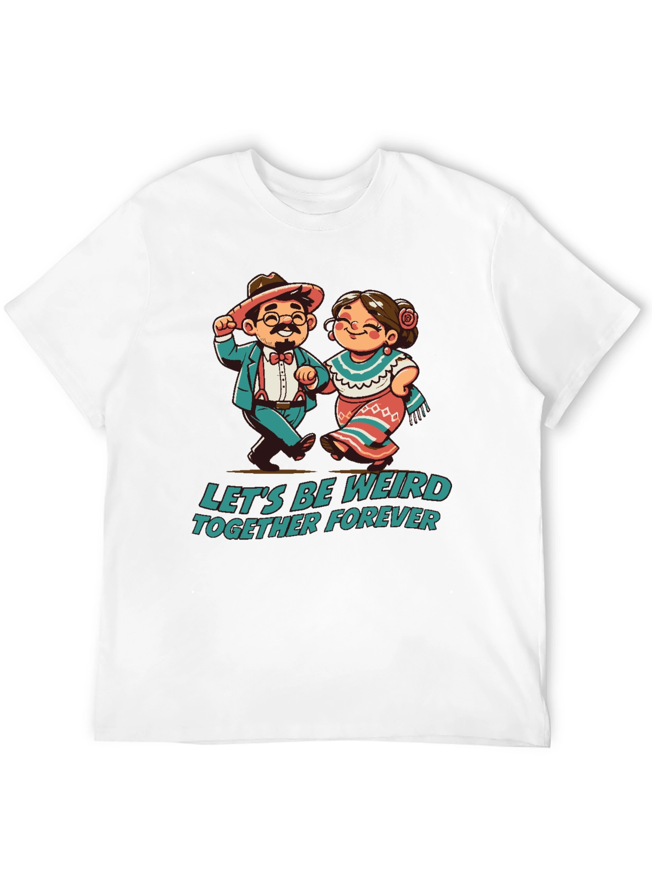 Black Let's Be Weird Together Forever T-Shirt view 12