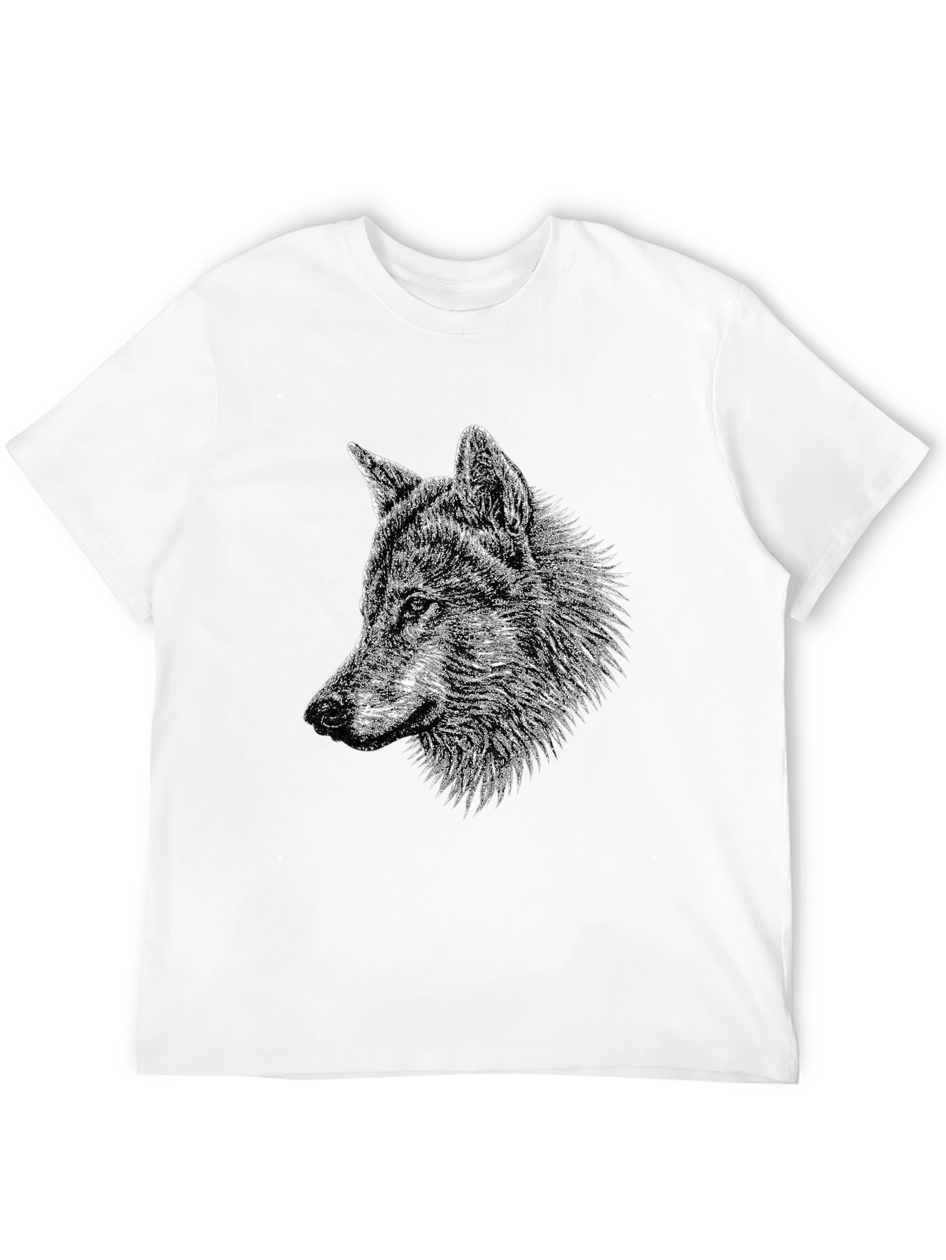 Black Wolf Graphic Tee - Black Cotton T-Shirt view 12