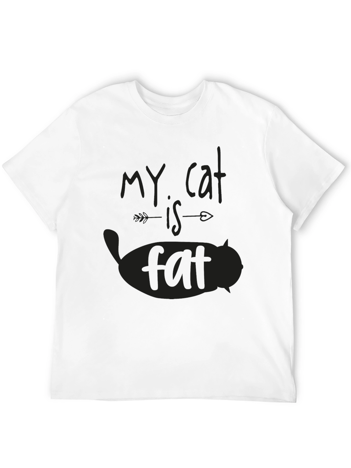 Black My Cat Is Fat Black T-Shirt view 12