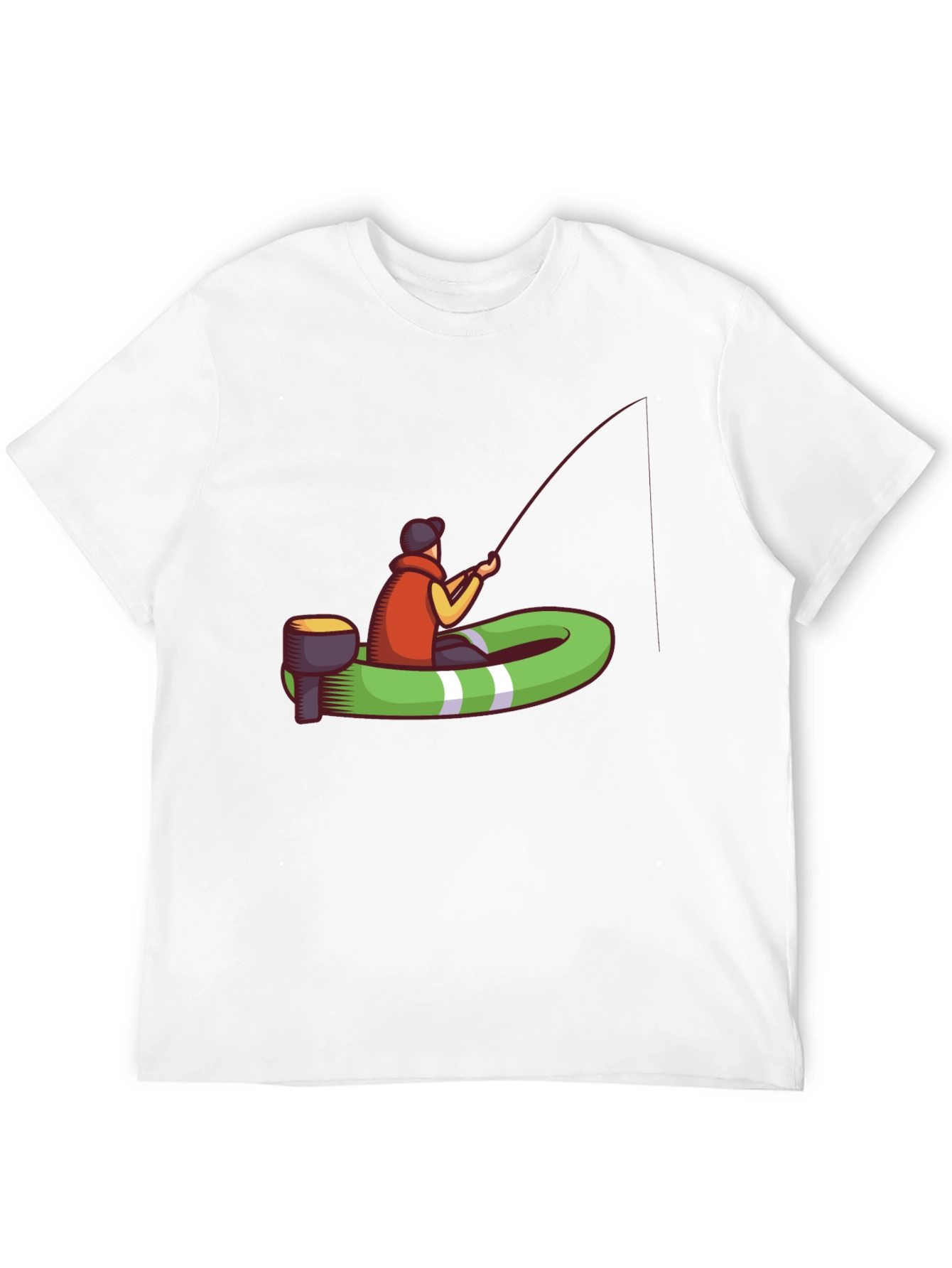 Black Fishing Boat T-Shirt - Casual Graphic Tee view 12