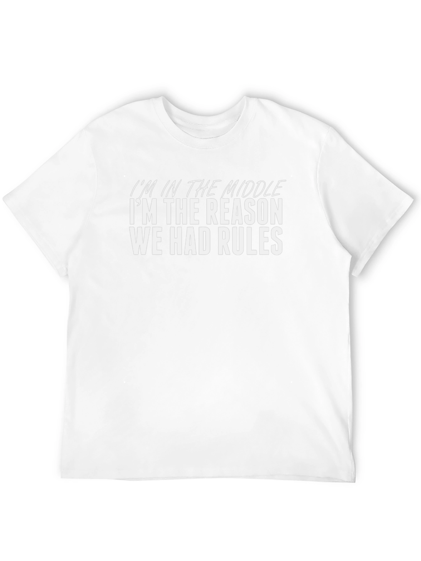 Black Funny Middle Child T-Shirt - Reason We Had Rules view 12