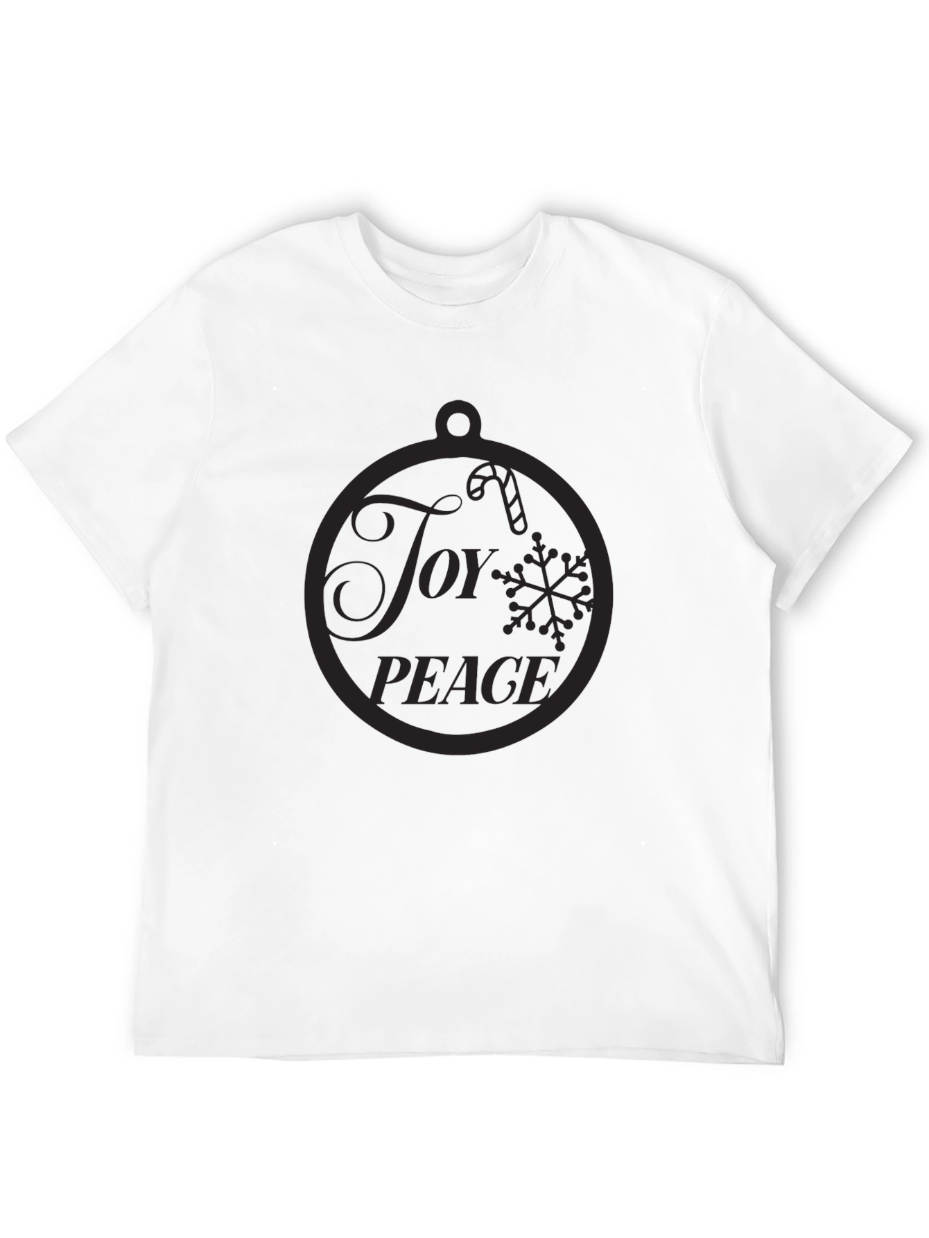 Black Joy & Peace Christmas Ornament Black T-Shirt view 12