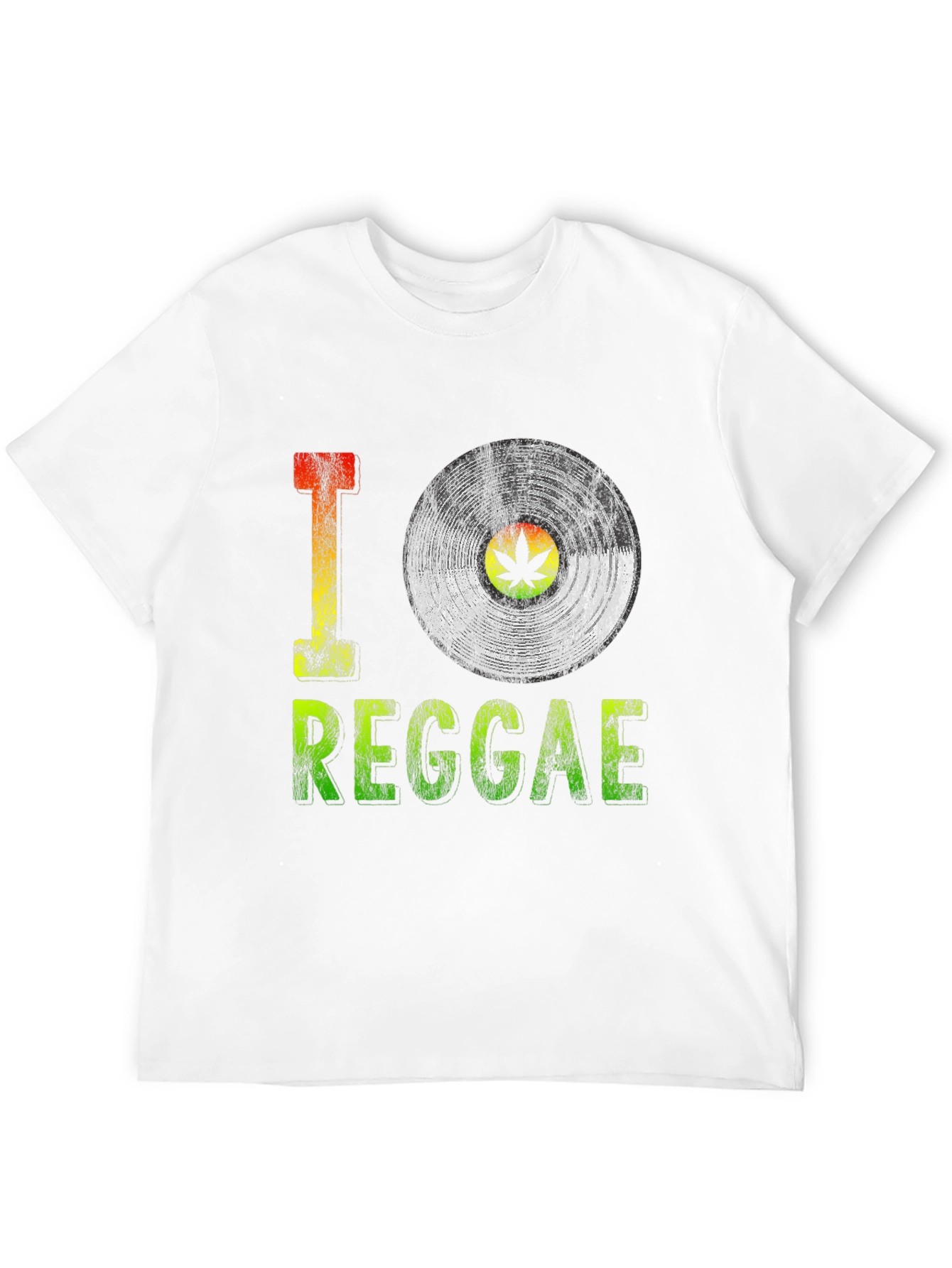 Black I Love Reggae Vinyl Record Graphic Tee - Black view 12