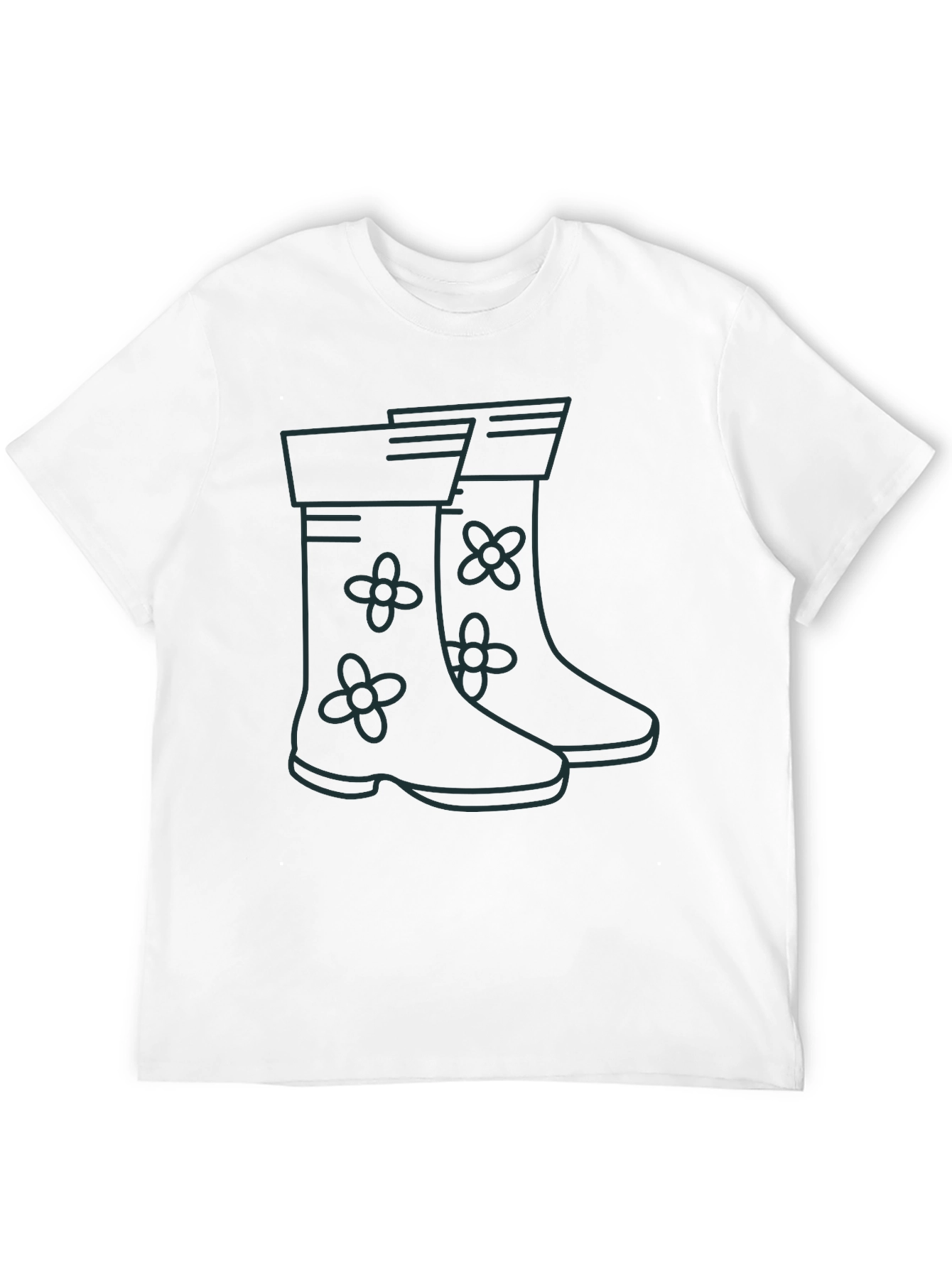 Black Rain Boot Graphic Tee - Black Unisex T-Shirt view 12