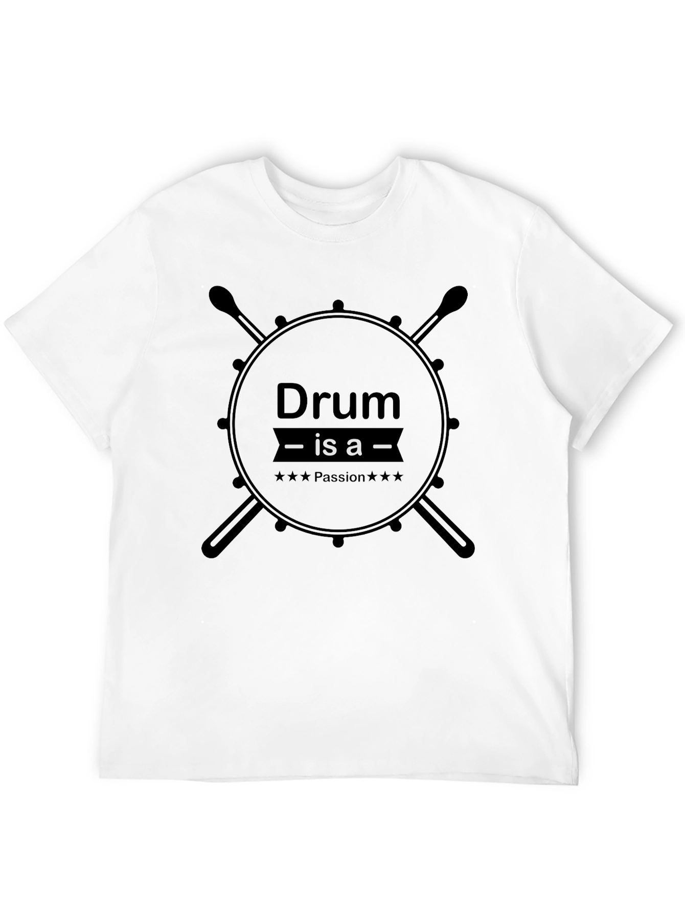 Black Drum is a Passion Men's Black T-Shirt view 12