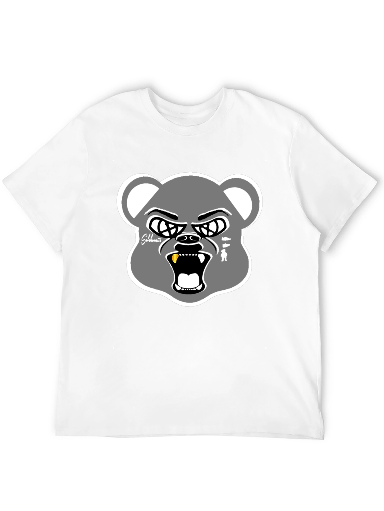 Black Graphic Bear Head T-Shirt - Cool Streetwear view 12