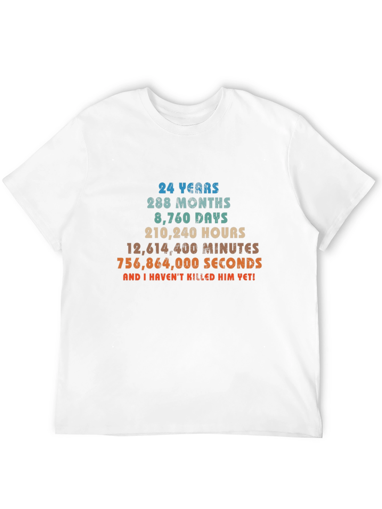 24 Years Anniversary Novelty Graphic T-Shirt - 12