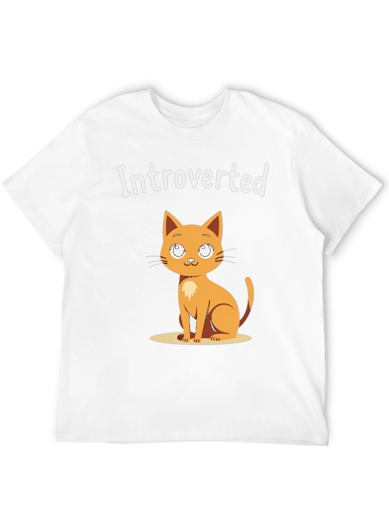 Black Introverted Cat Graphic Tee - Black Cotton T-Shirt view 12
