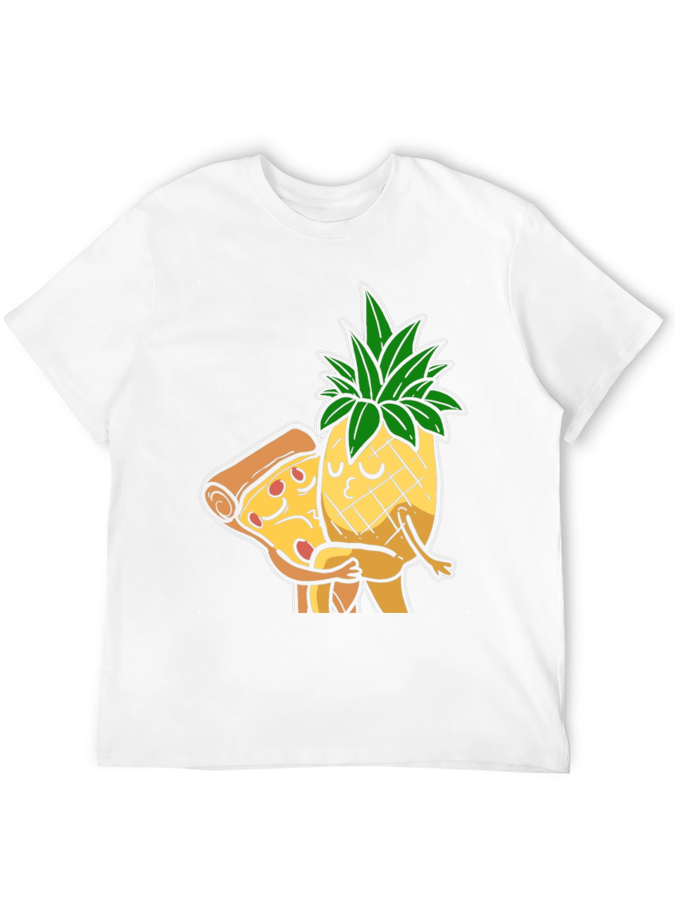 Black Pizza & Pineapple Hugs Graphic T-Shirt view 12