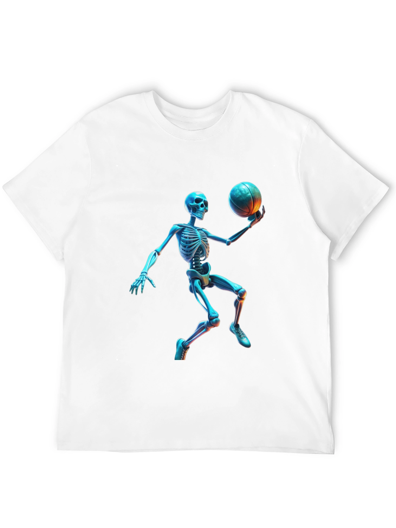 Black Skeleton Basketball Graphic Tee - Cool & Unique Design view 12