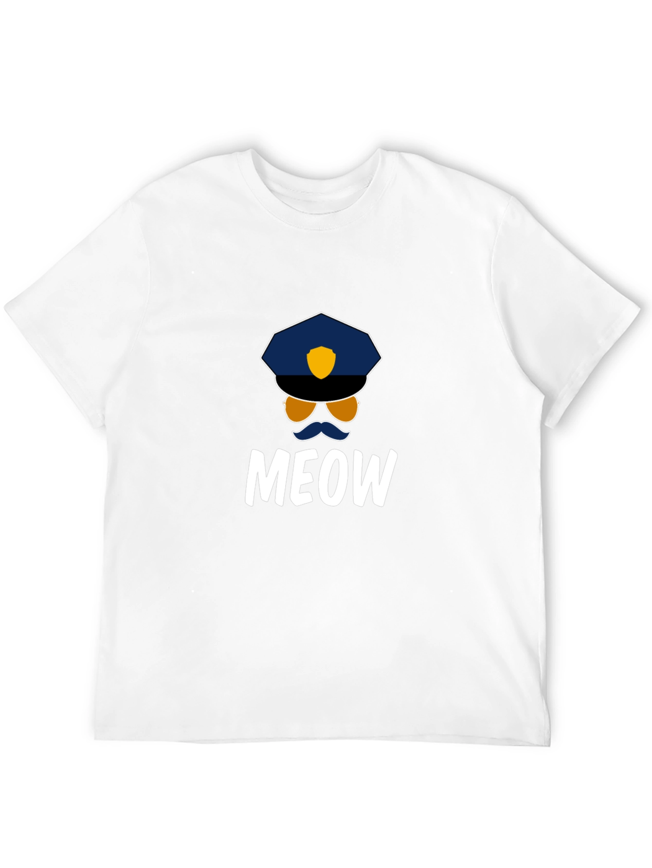 Black Meow Cop T-Shirt - Fun Graphic Tee view 12