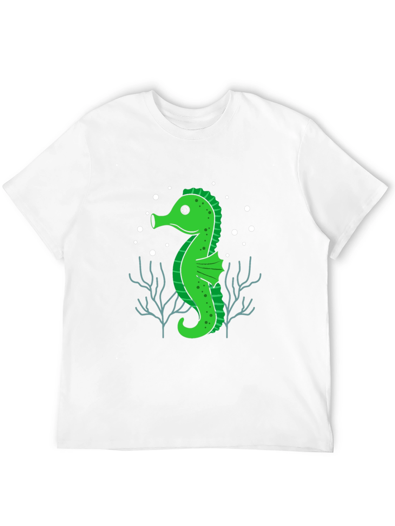 Black Seahorse Graphic Tee - Black Cotton T-Shirt view 12