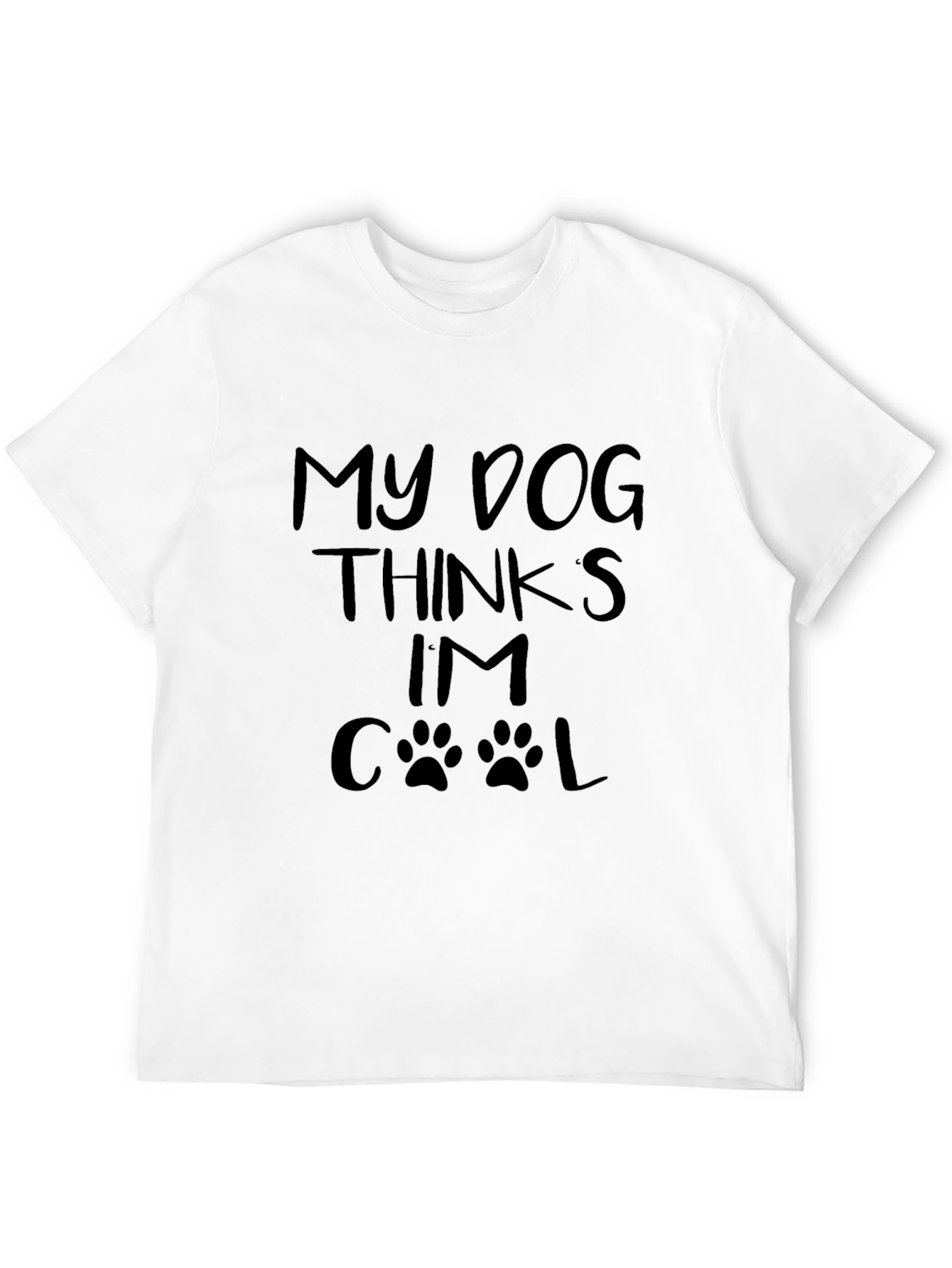 Black My Dog Thinks I'm Cool T-Shirt - Black Crew Neck view 12