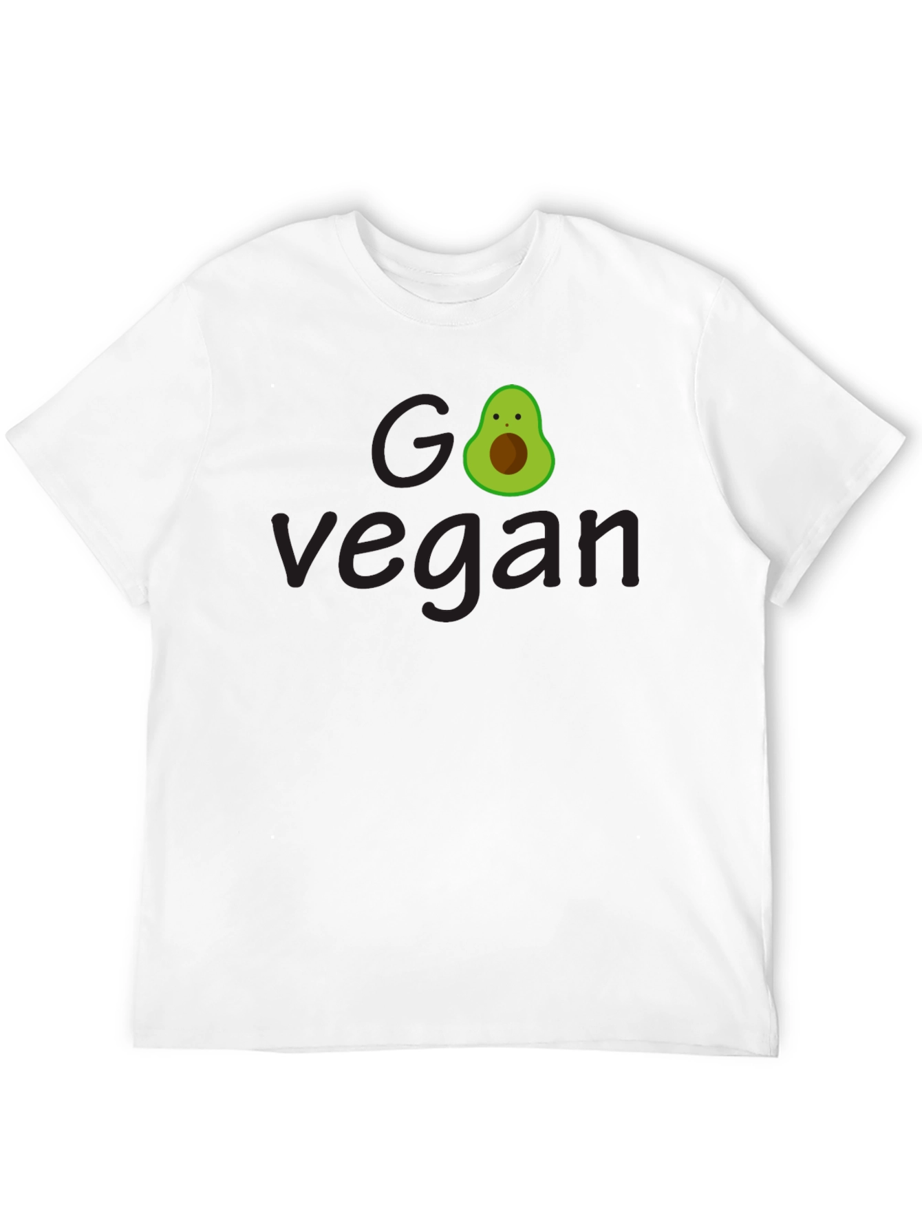 Black Go Vegan Avocado Tee - Unisex Black T-Shirt view 12