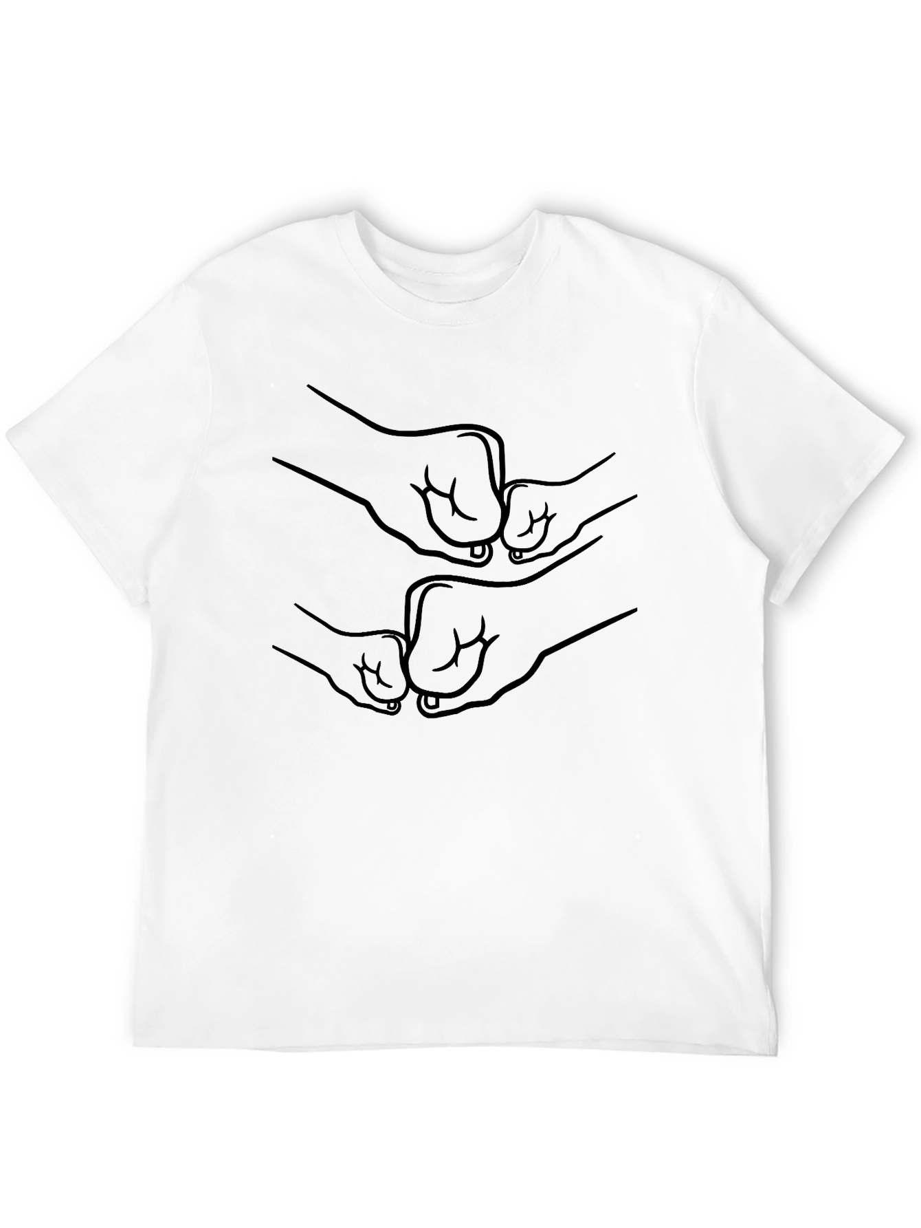 Black Fist Bump Graphic Black T-Shirt view 12