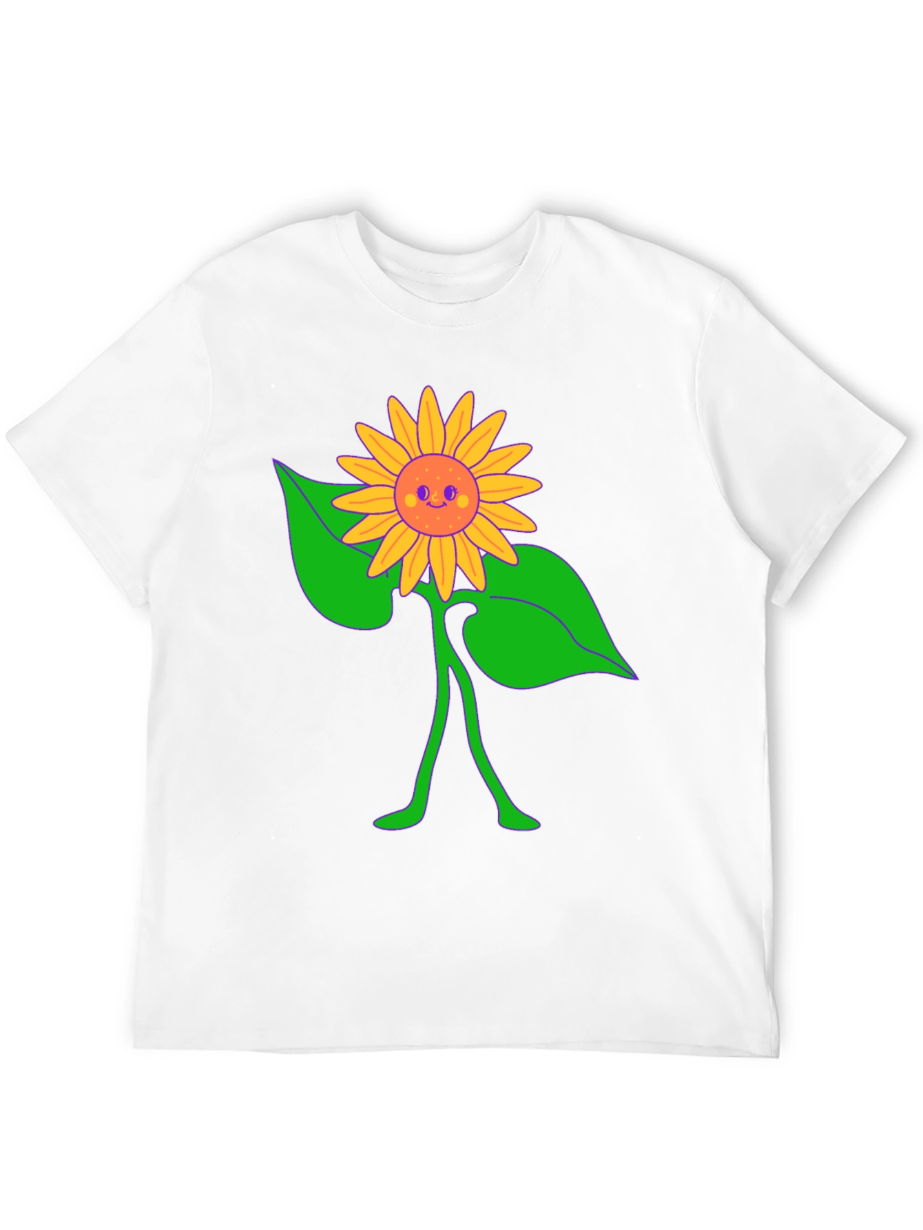 Black Groovy Sunflower Graphic Tee - Black Cotton Comfort view 12