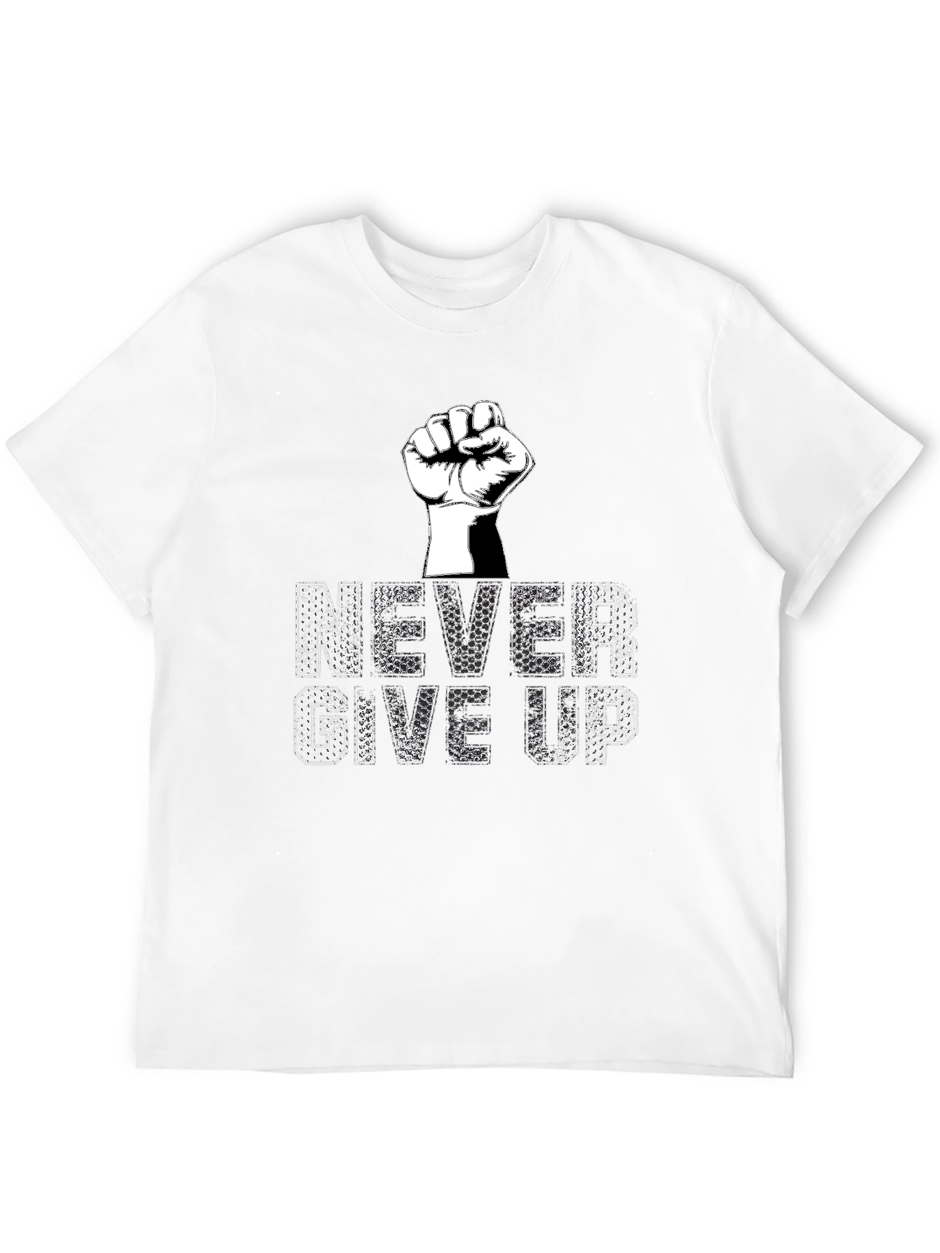 Black Never Give Up Graphic Tee - Motivational T-Shirt view 12