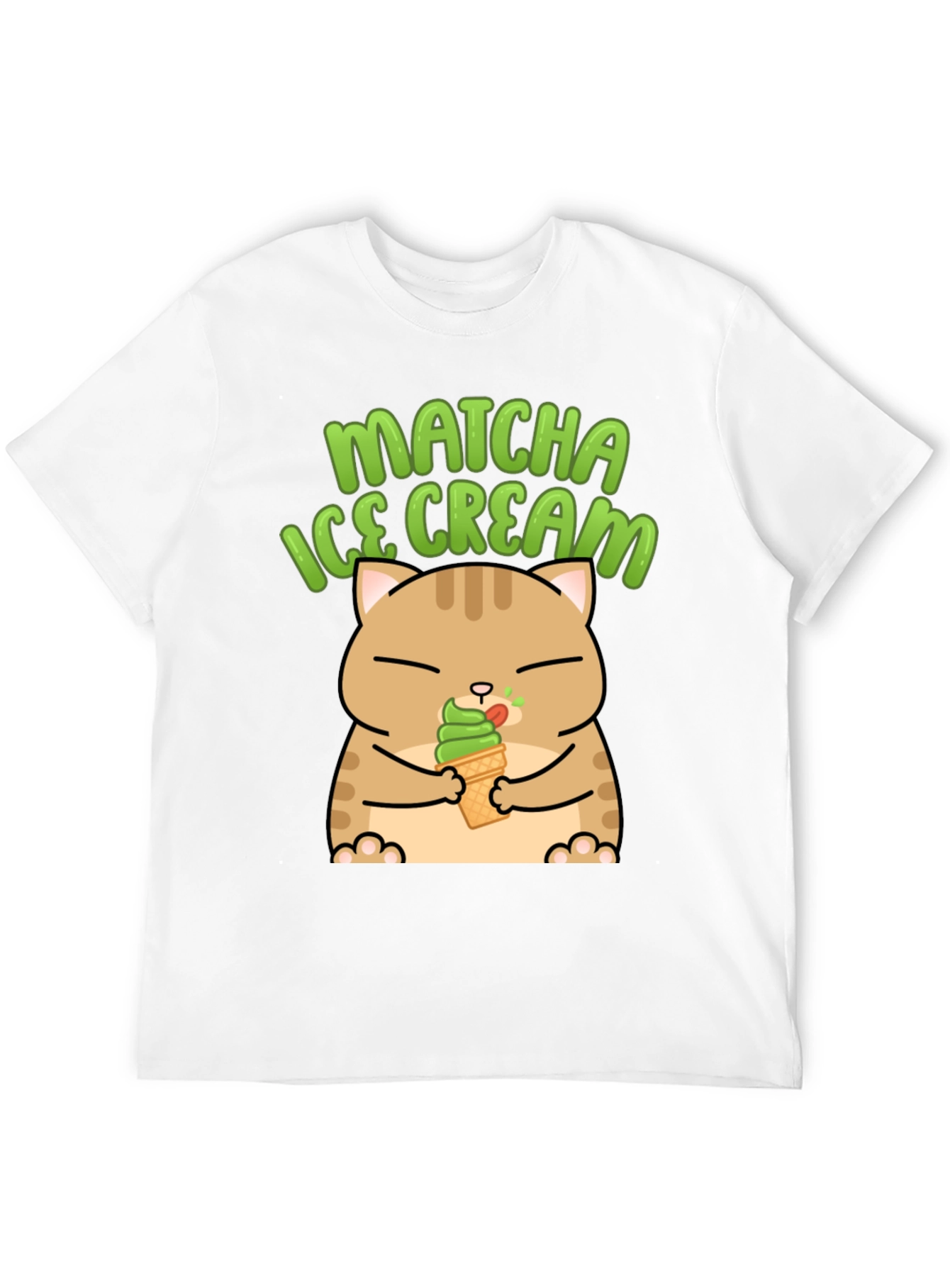 Black Matcha Ice Cream Cat Graphic T-Shirt view 12