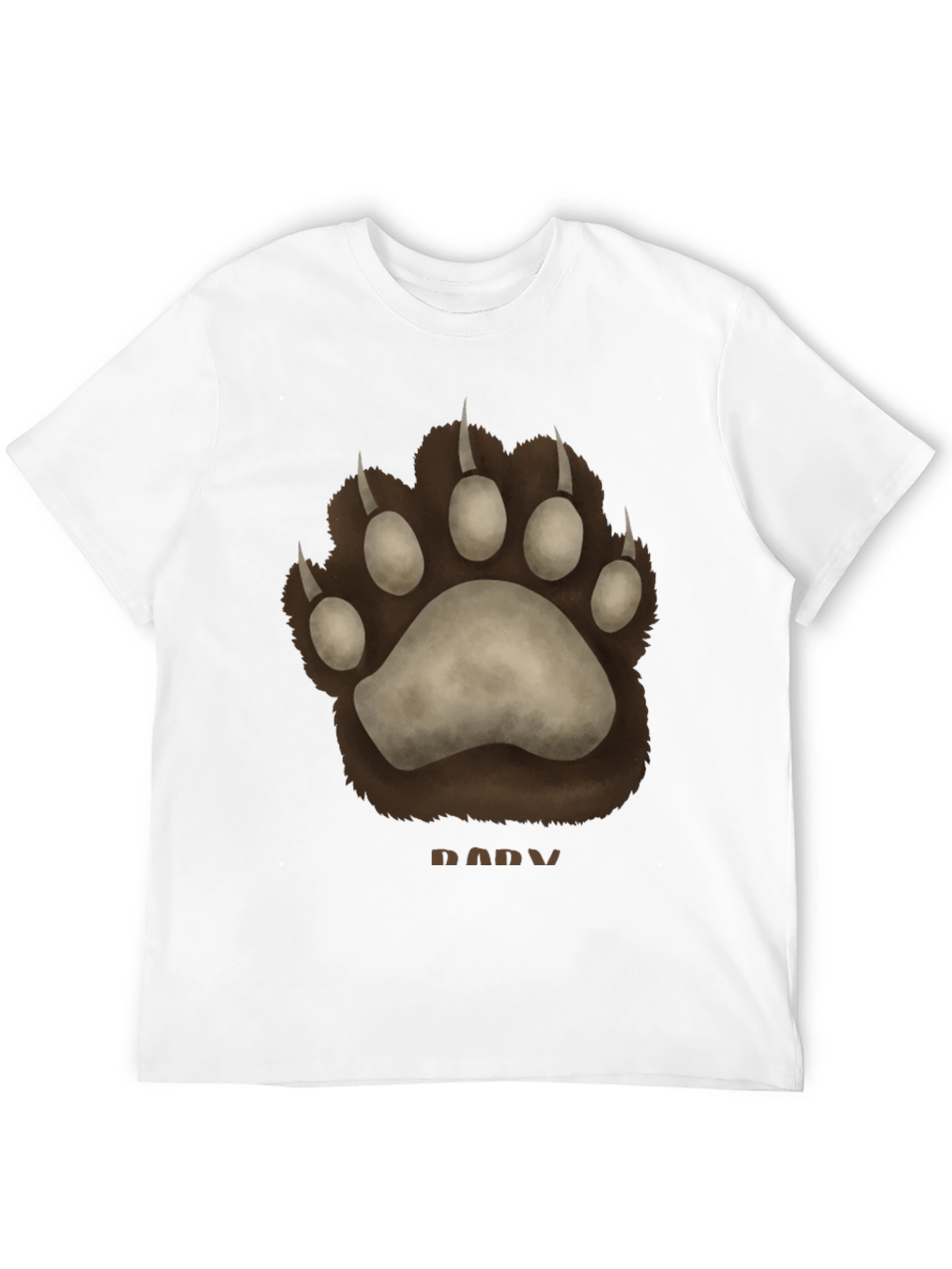 Black Bear Paw Print Black T-Shirt view 12