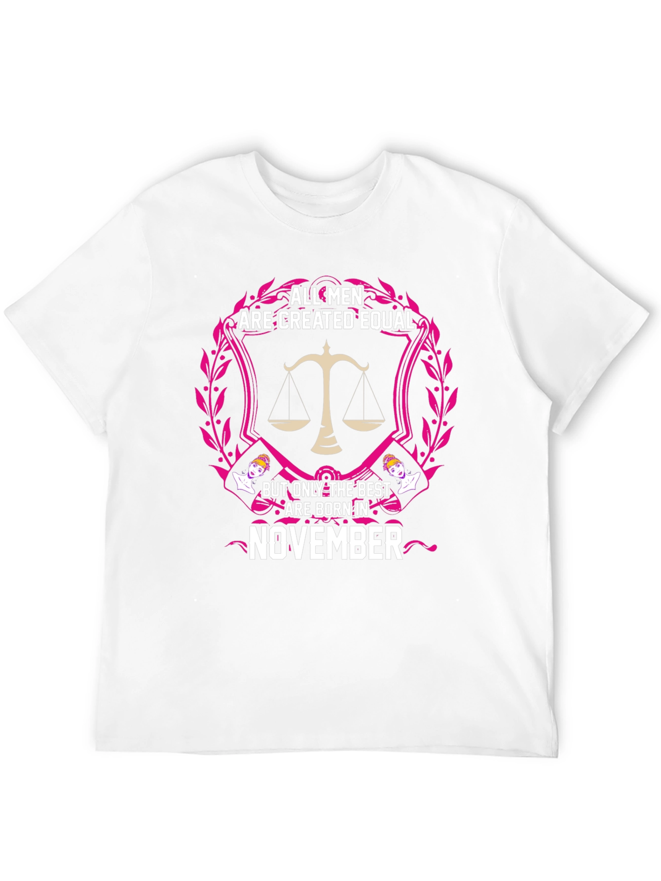 Black All Men Are Created Equal - November Birthday T-Shirt view 12