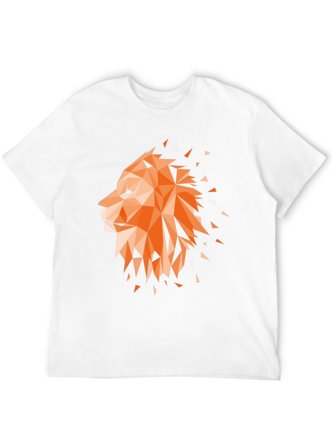 Black Geometric Lion Graphic Tee - Stylish Men's Black T-Shirt view 12