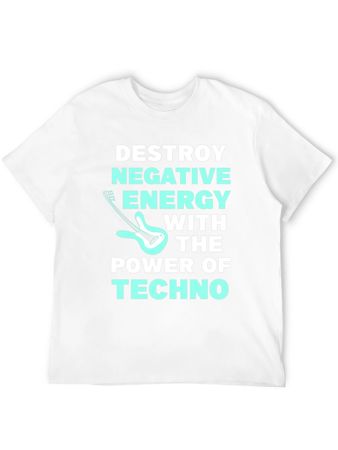 Black Destroy Negative Energy Techno Music T-Shirt view 12