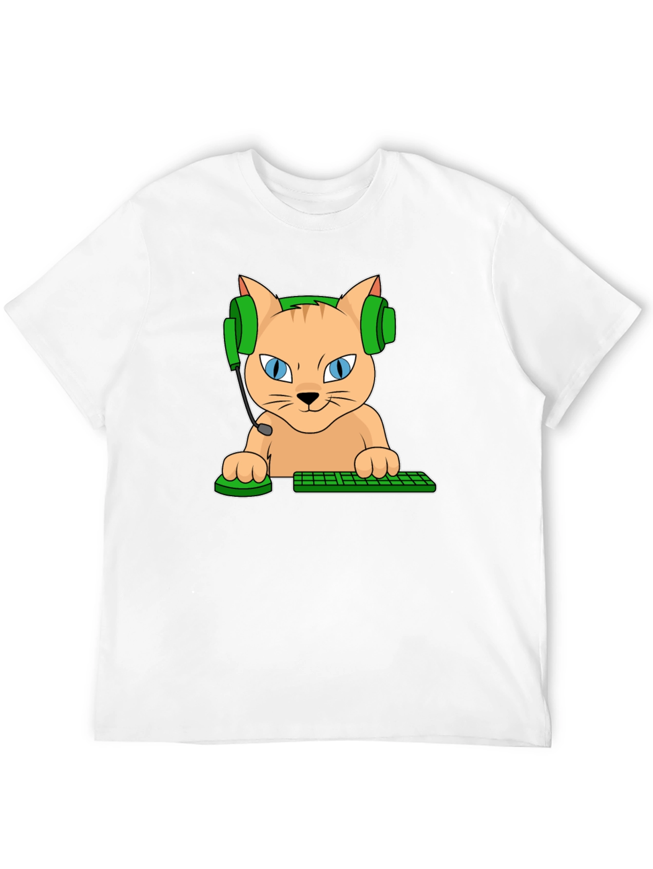 Black Gamer Cat Graphic T-Shirt view 12