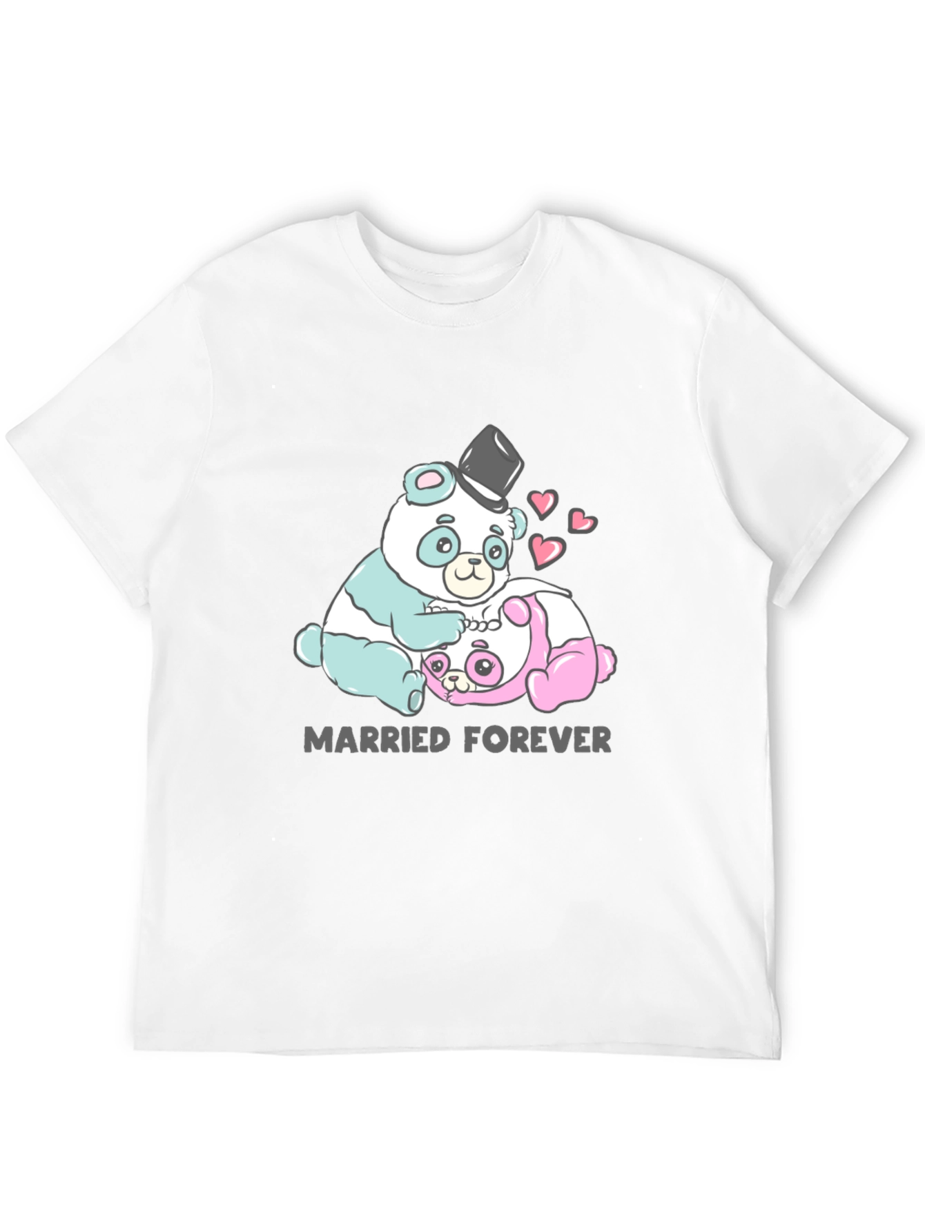 Black Married Forever Panda Graphic Tee view 12