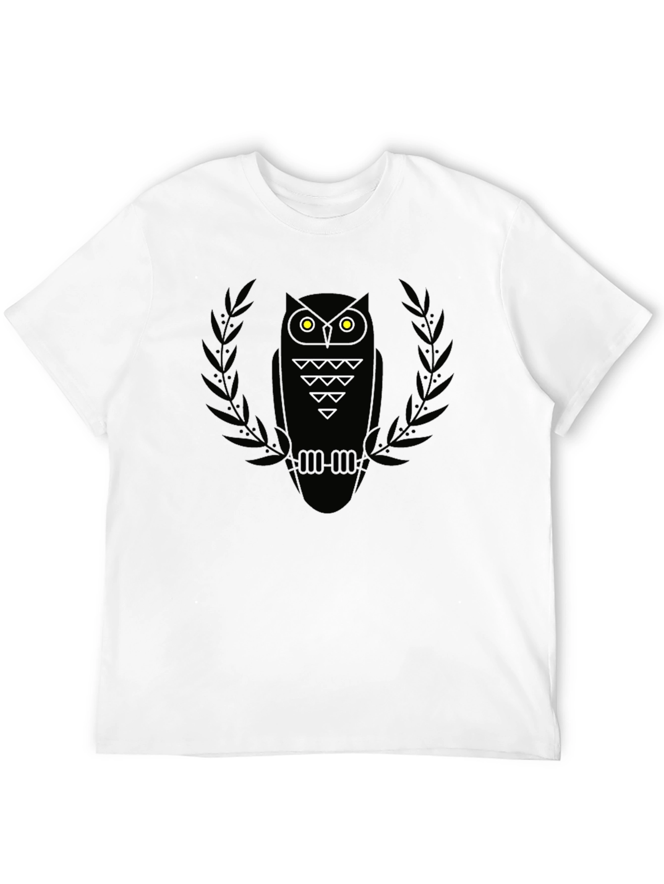 Black Men's Black Owl Graphic Tee - Modern Style view 12