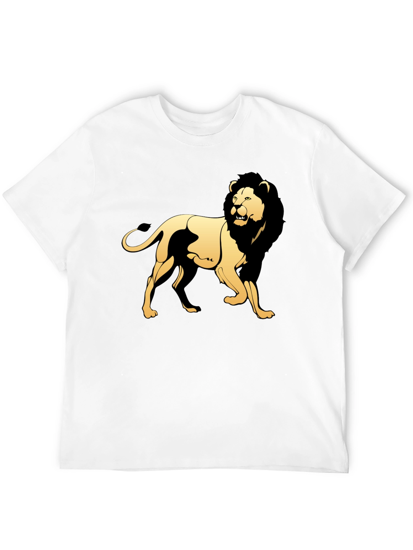 Black Black T-Shirt with Golden Lion Graphic view 12