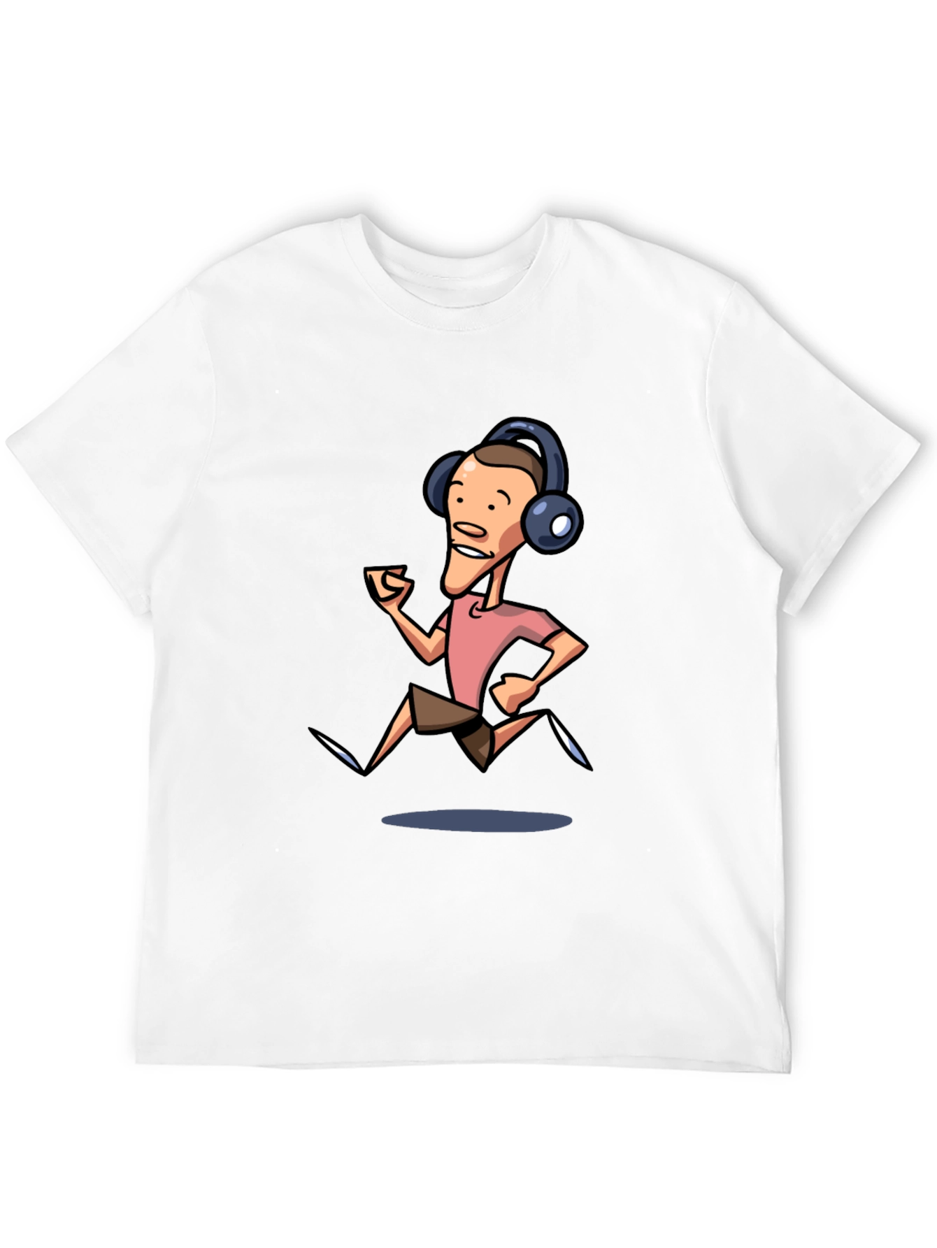 Black Cartoon Runner Graphic Tee - Black Cotton Blend view 12