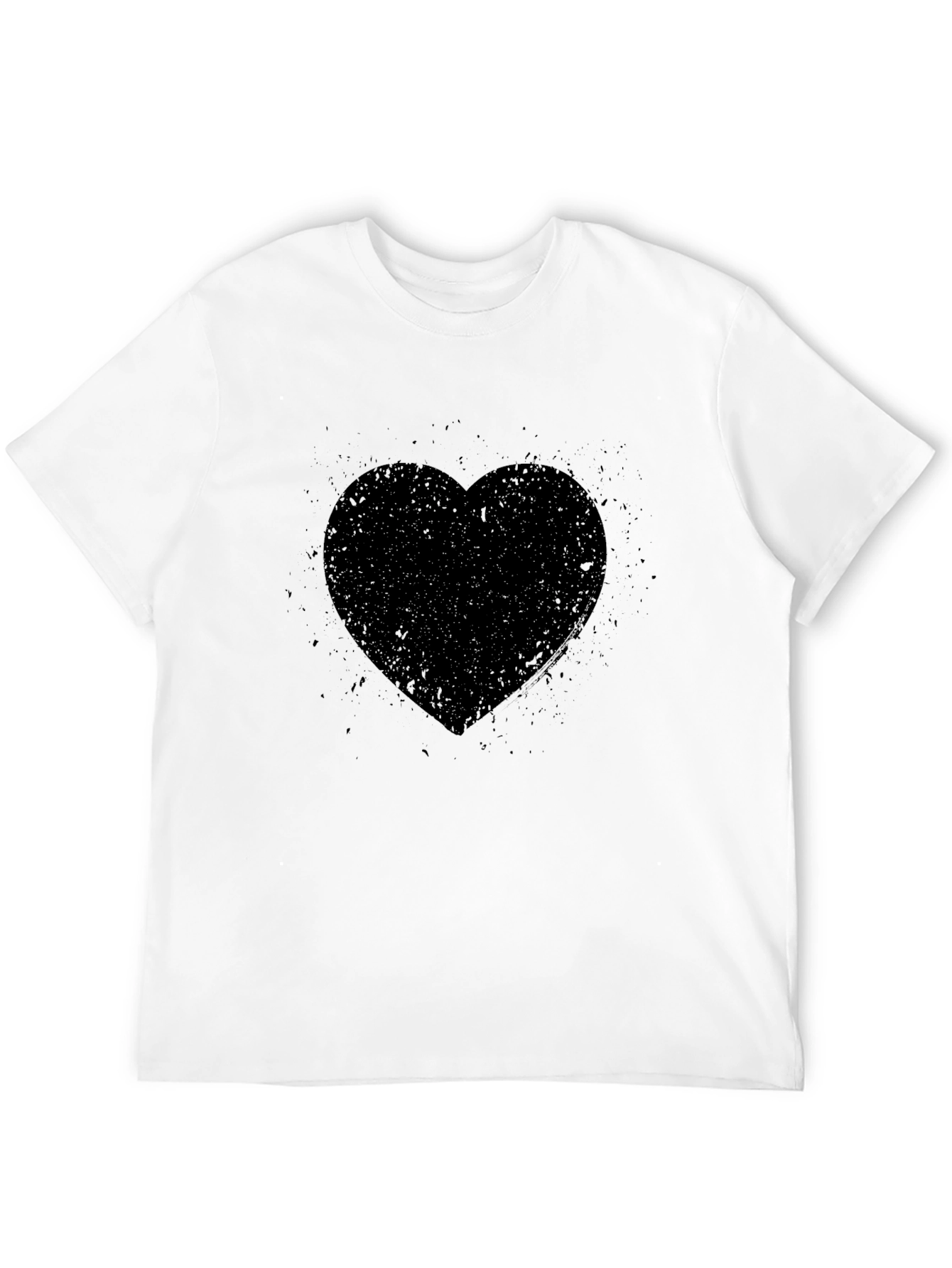Black Men's Black Heart Graphic T-Shirt view 12