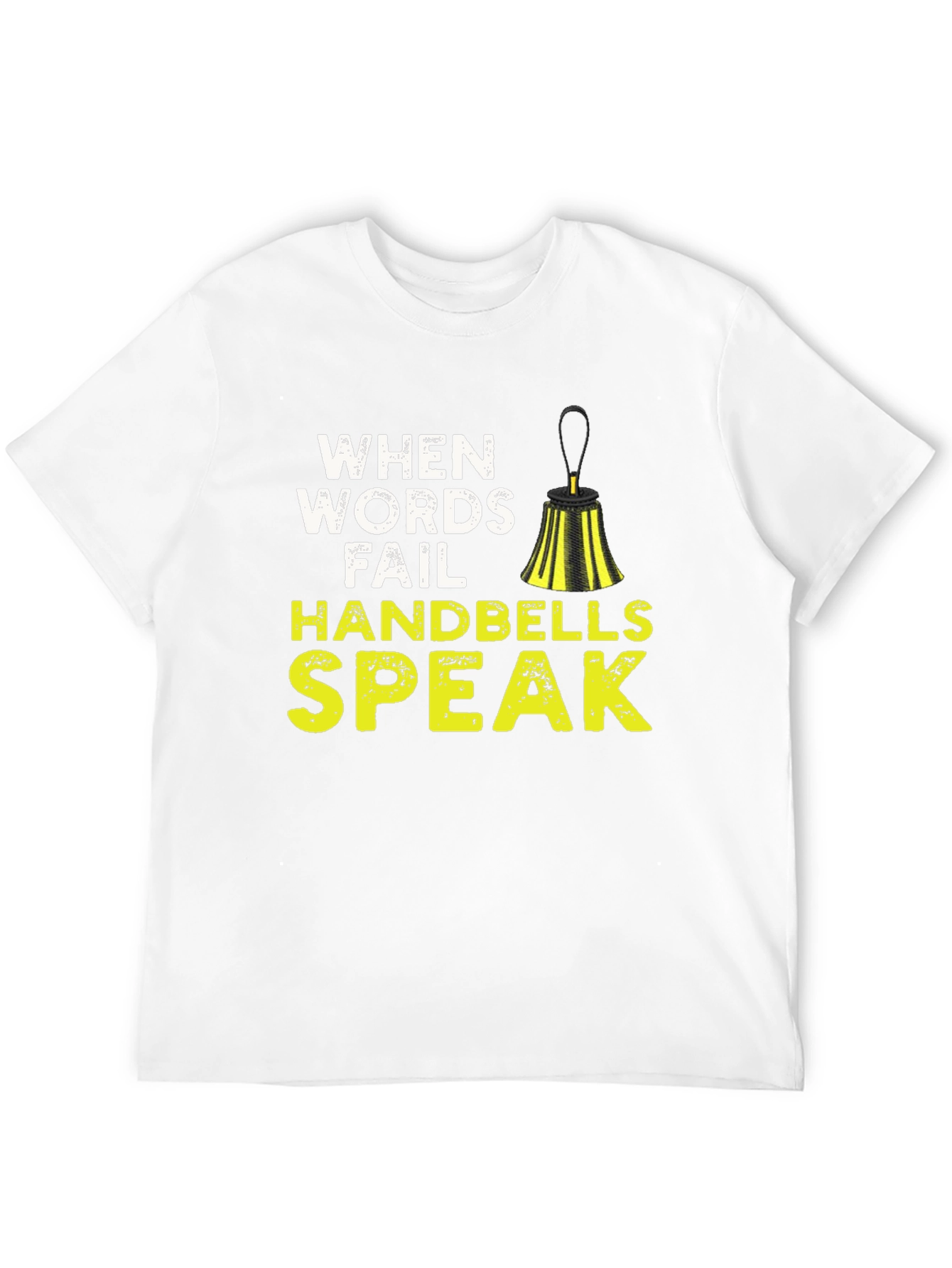 Black When Words Fail Handbells Speak Black T-Shirt view 12