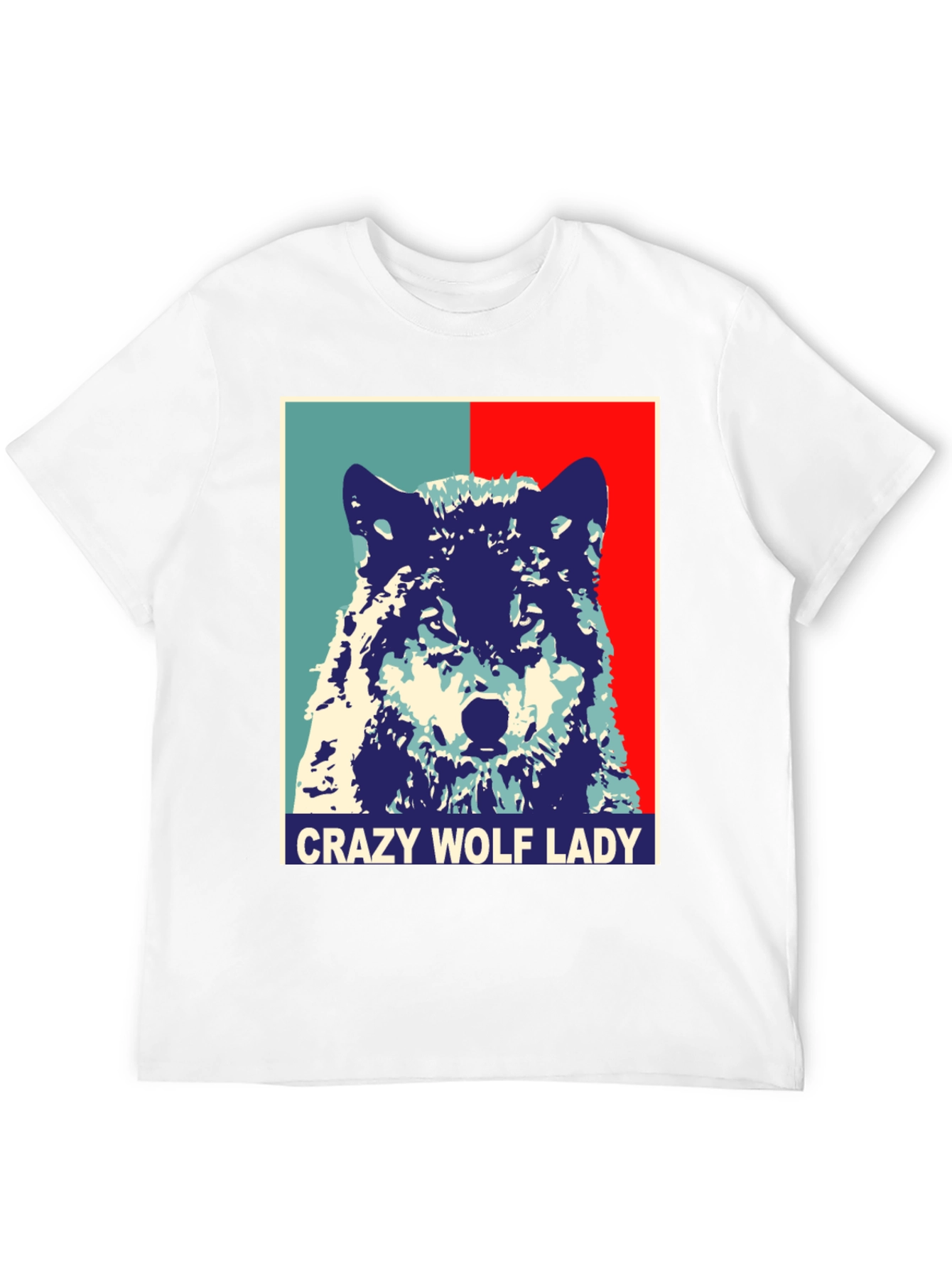 Crazy Wolf Lady Graphic Tee - Unisex Novelty T-Shirt - 12