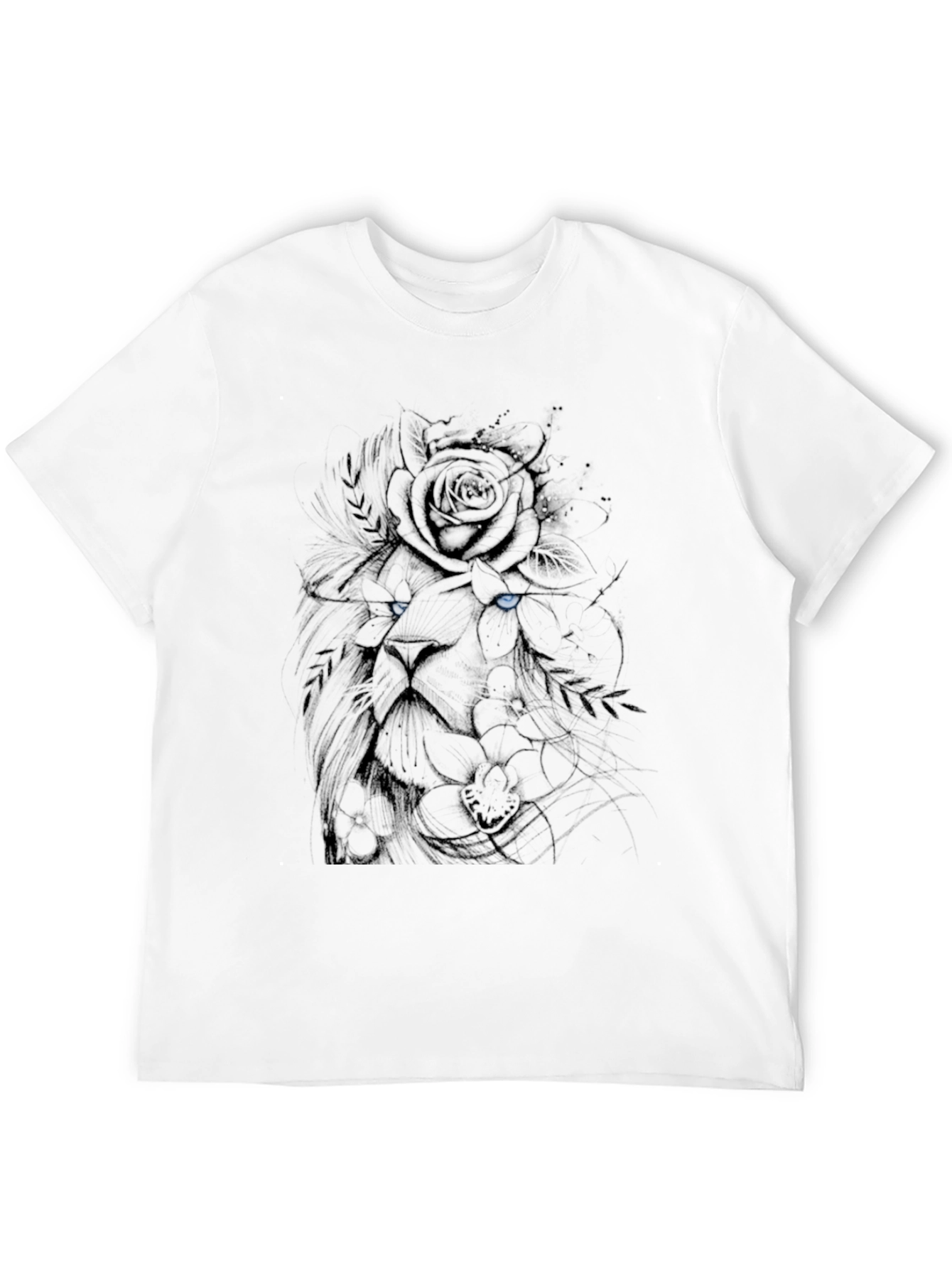 Black Lion Rose Graphic T-Shirt - Bold Streetwear view 12