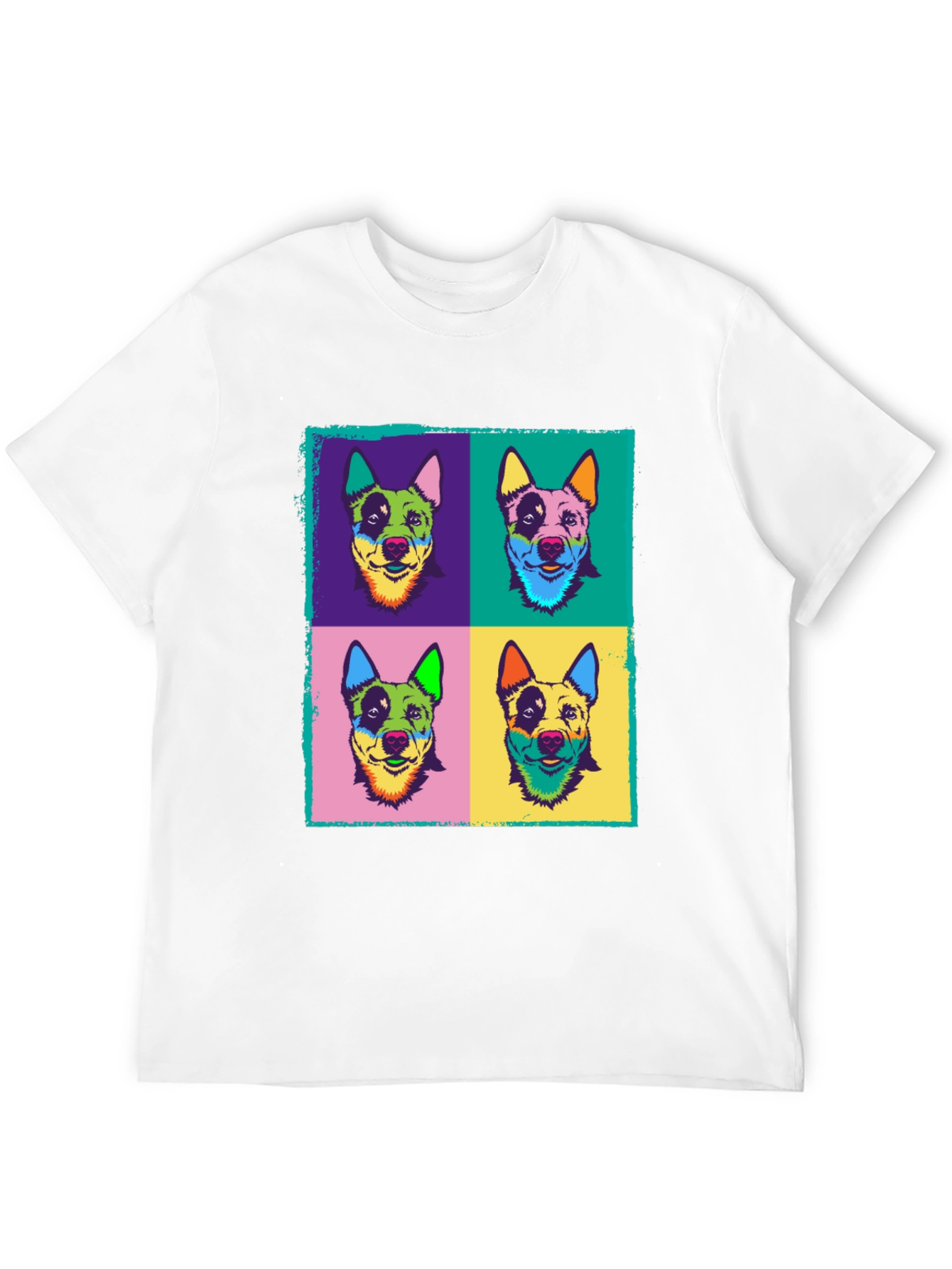 Black Pop Art Dog Print Black T-Shirt view 12