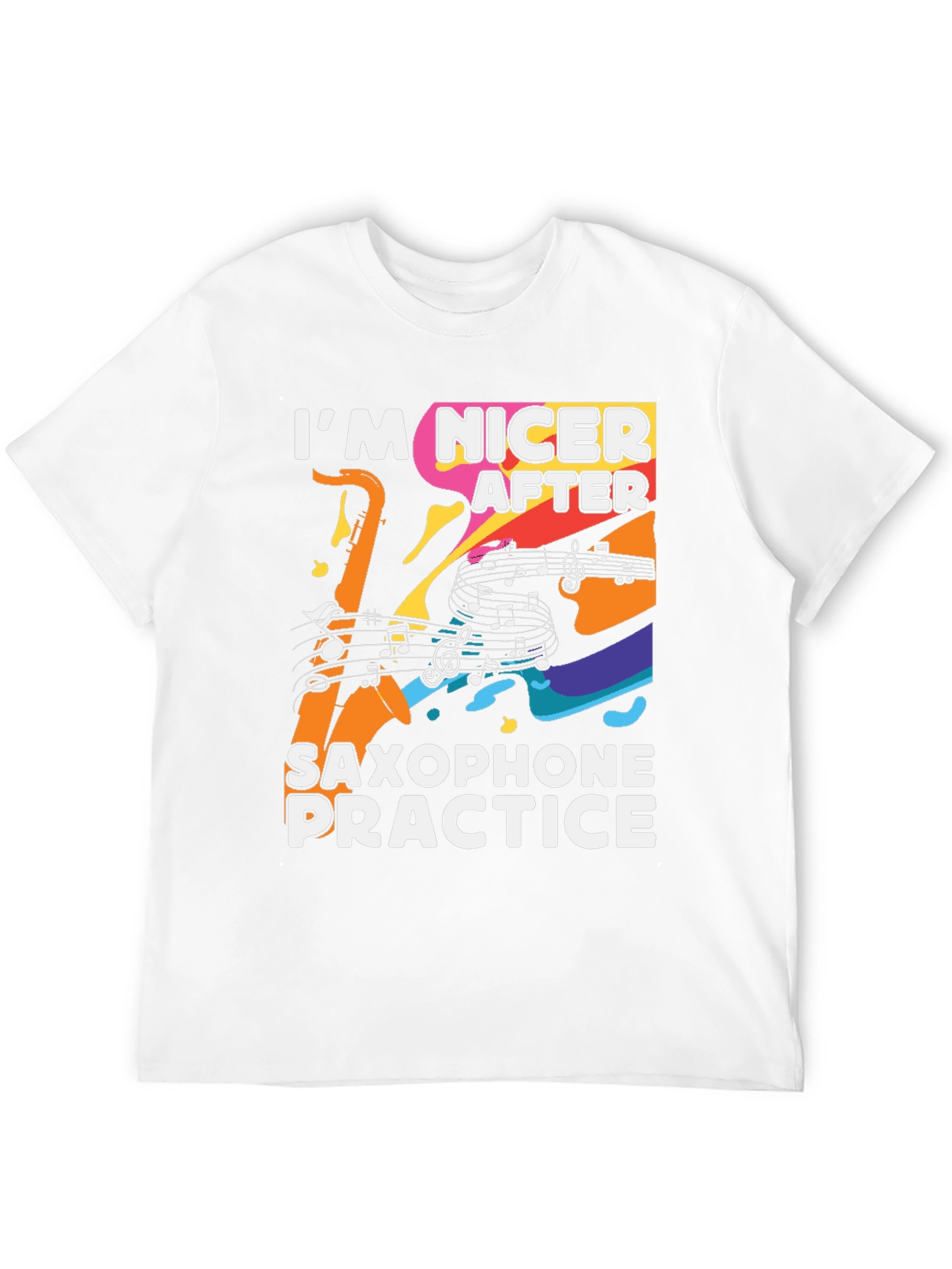 Black Funny Saxophone Practice T-Shirt view 12